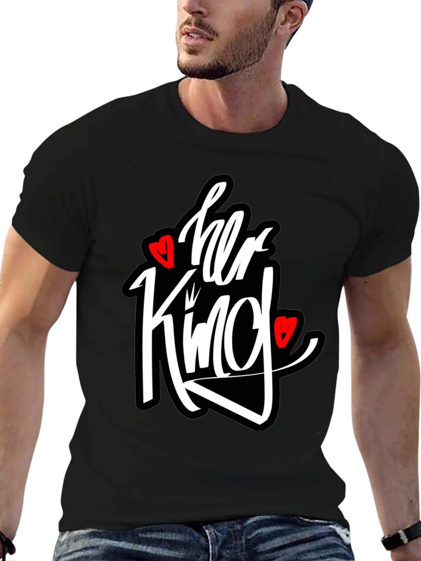 Black Her King Graphic T-Shirt - Black view 6