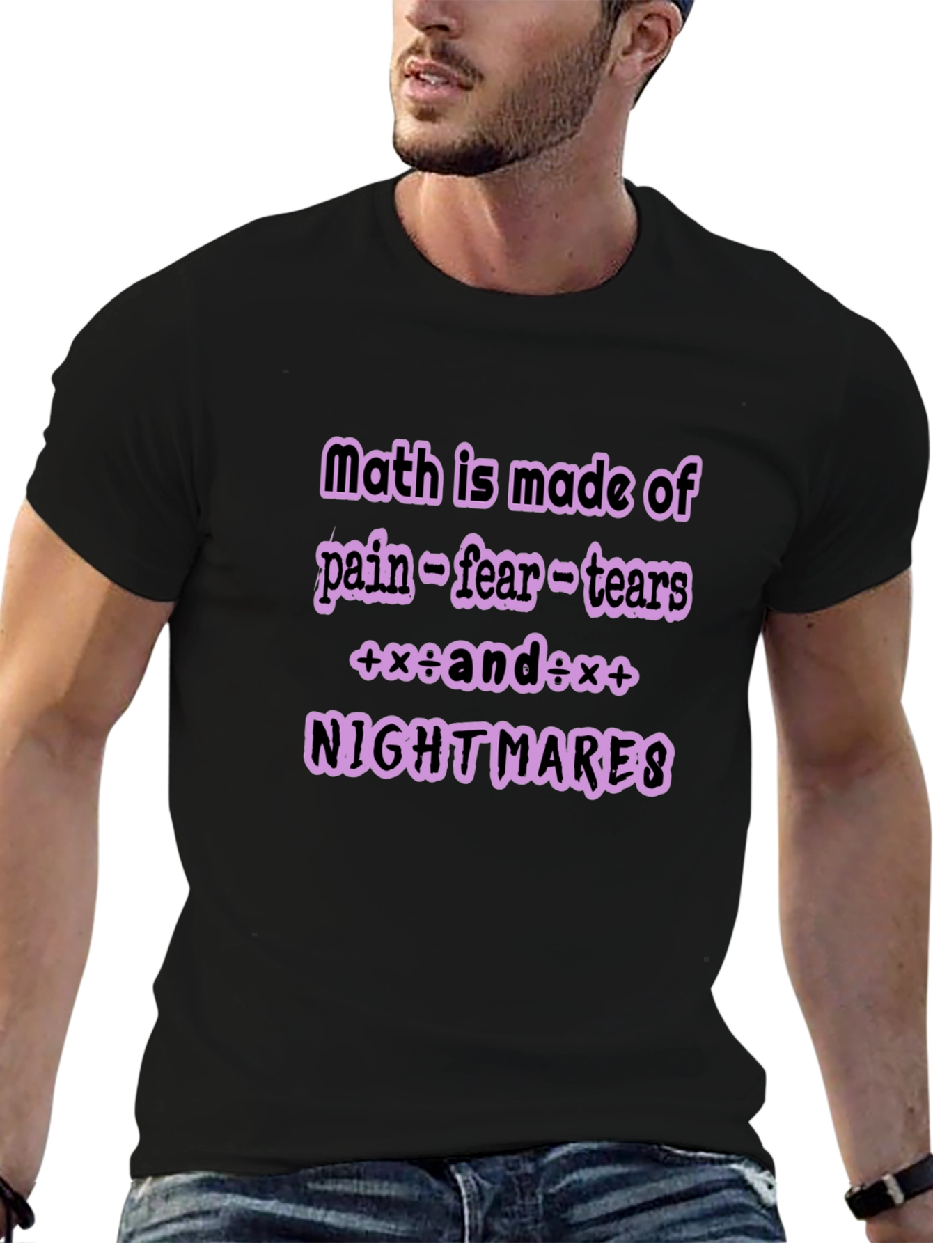 Black Math Nightmare Graphic Tee view 6
