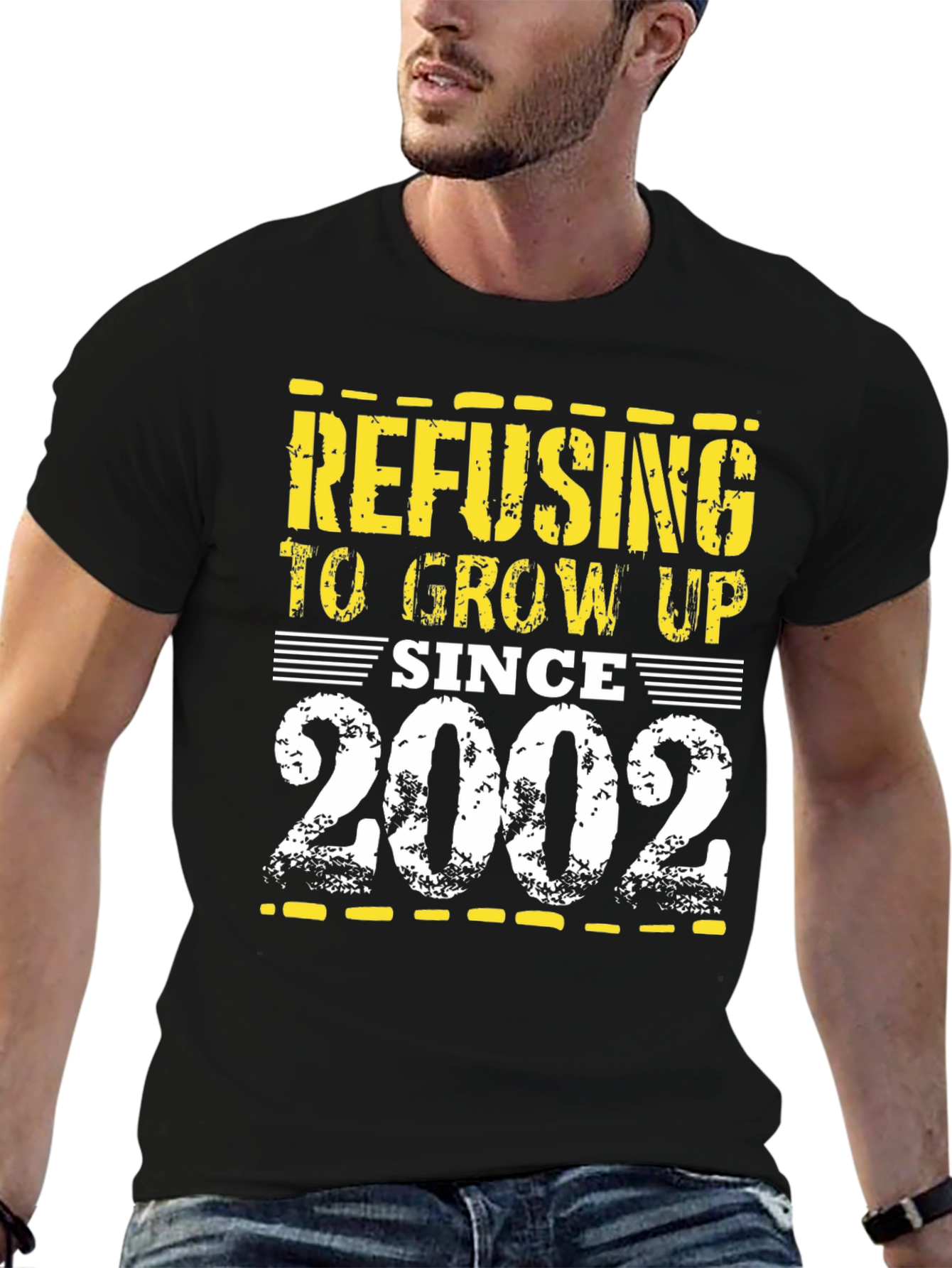 Black Refusing to Grow Up Since 2002 Black T-Shirt view 6