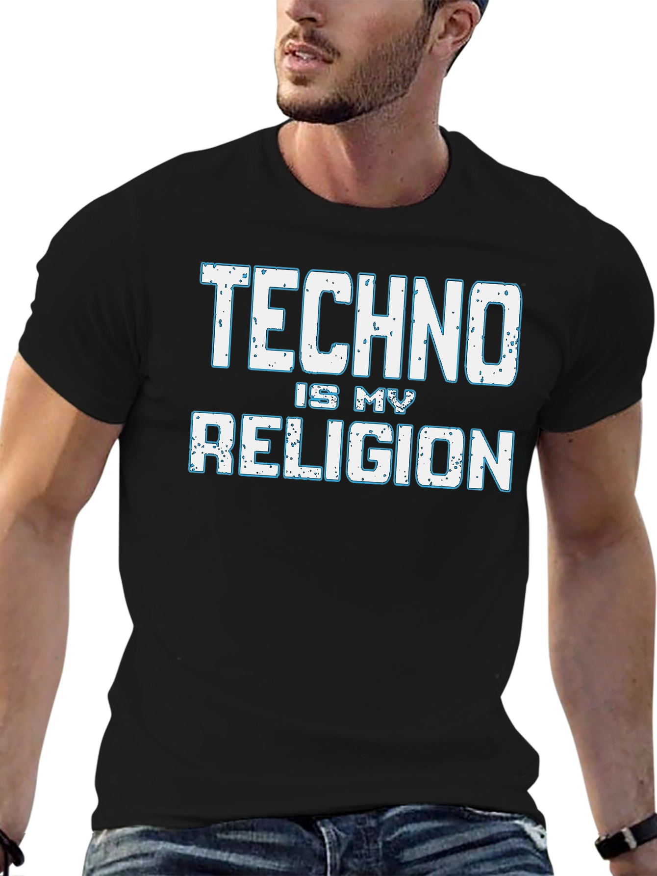 Black Techno is My Religion T-Shirt - Music Lover Tee view 6