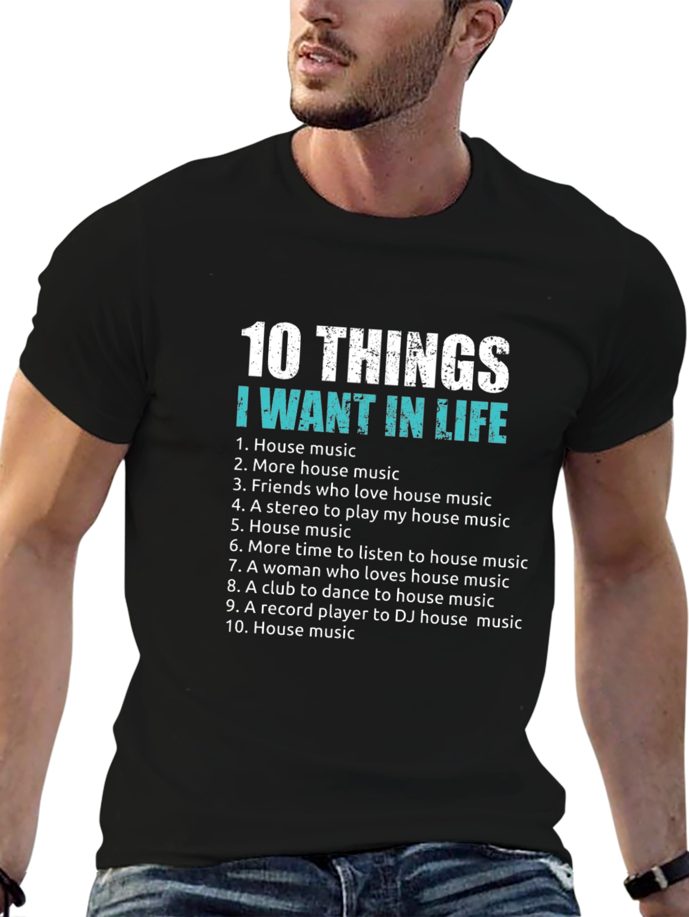 Black House Music Lover T-Shirt: 10 Things I Want In Life view 6