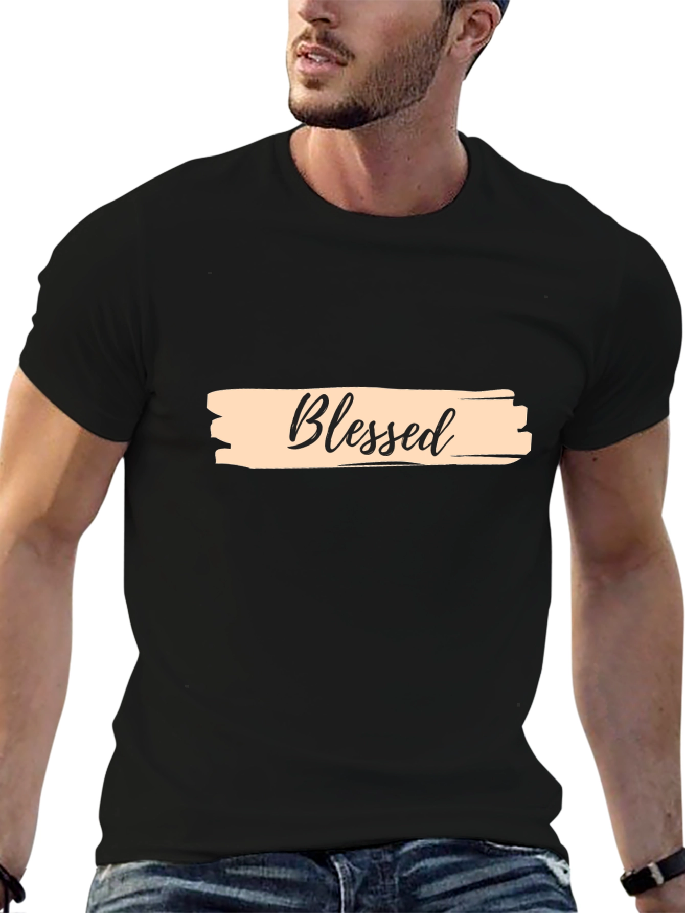 Black Blessed Graphic T-Shirt - Stylish & Comfortable view 6