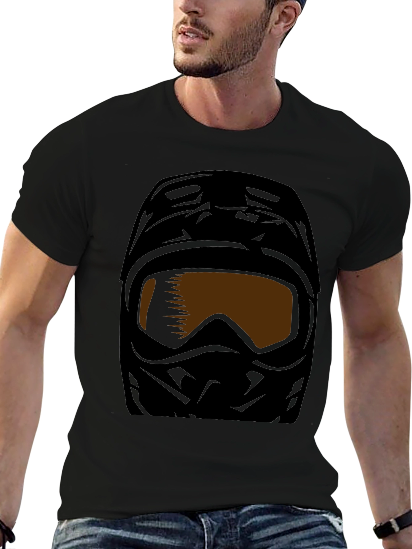 Black Motorcross Helmet Graphic Tee - Black view 6