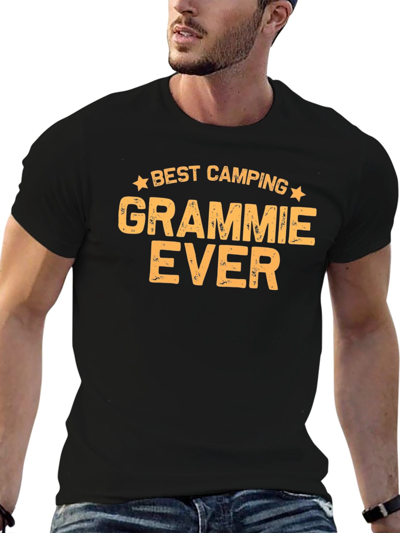 Black Best Camping Grammie Ever T-Shirt view 6