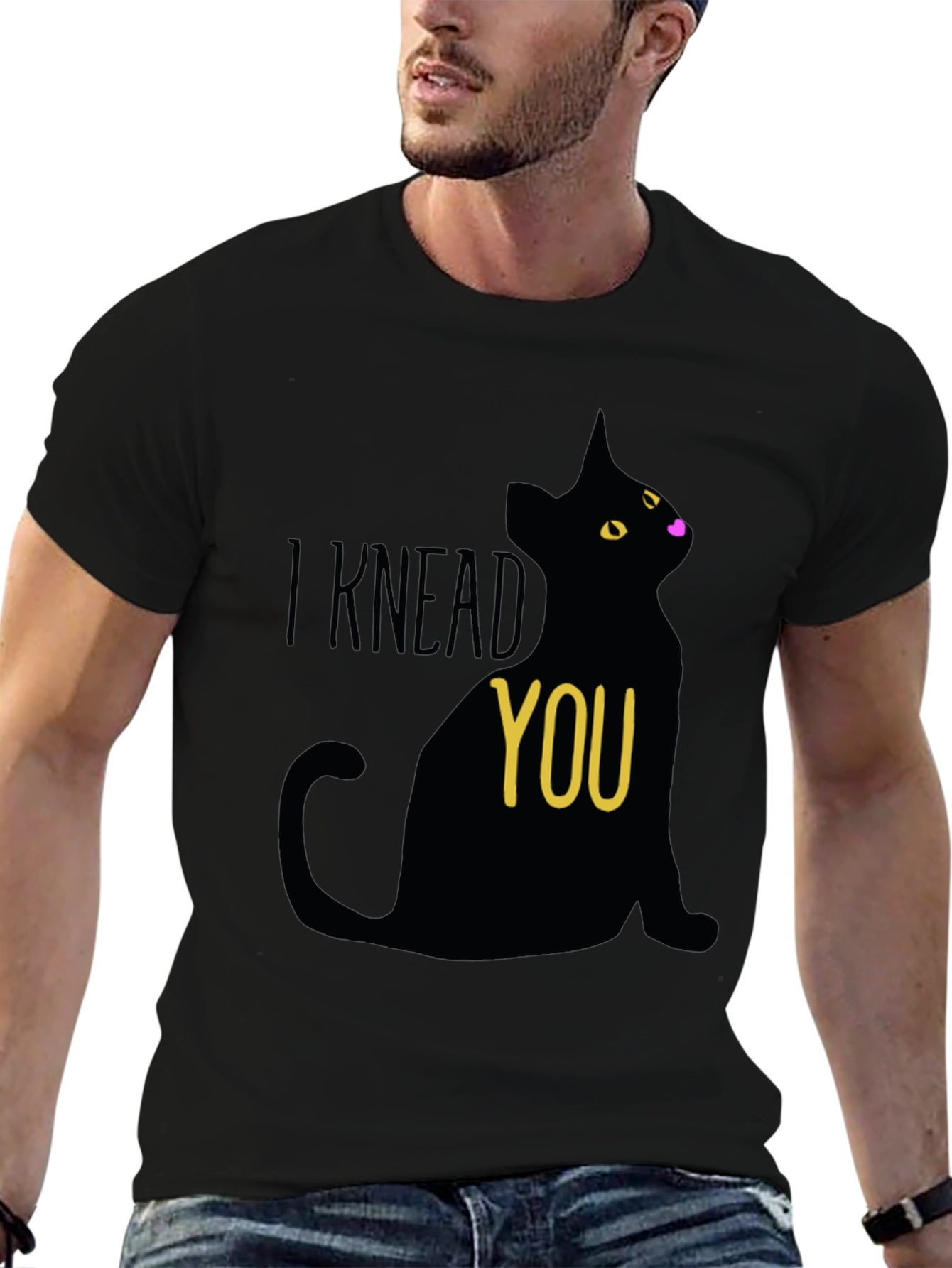 Black I Knead You Black Cat Graphic Tee view 6
