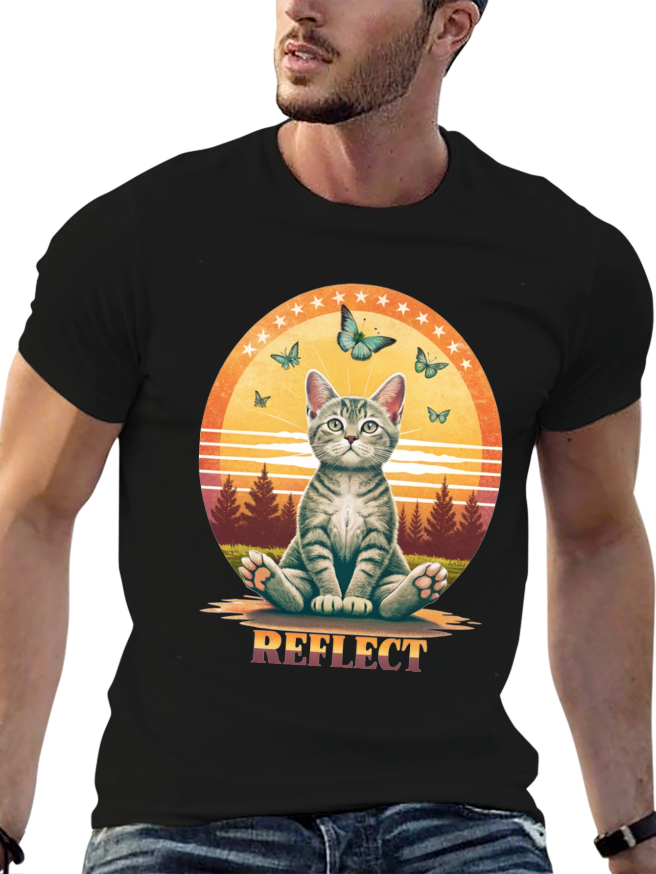 Reflect Cat Butterfly Graphic Tee - Relaxed Fit - 6