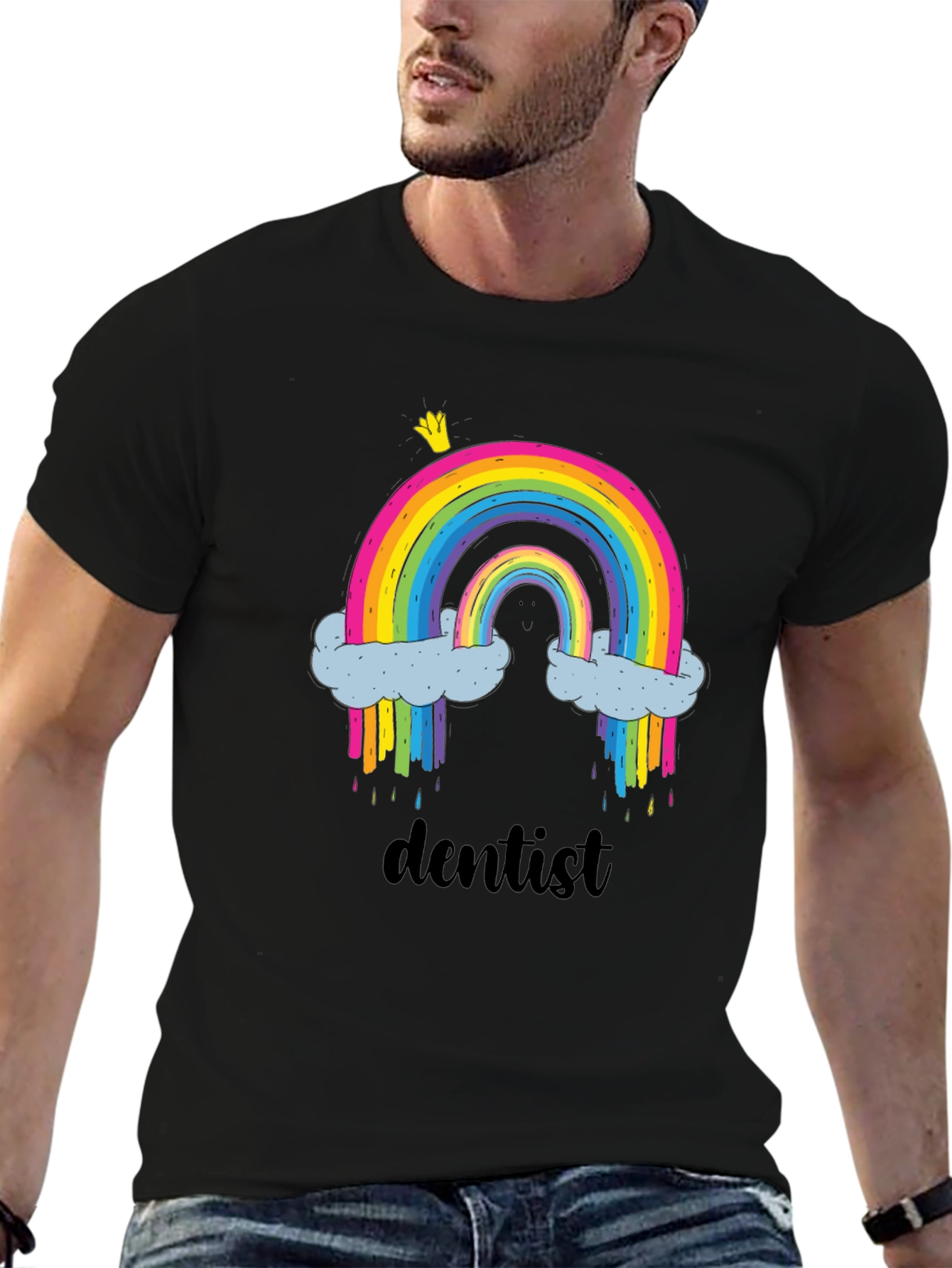 Black Rainbow Dentist T-Shirt | Funny Dental Apparel view 6