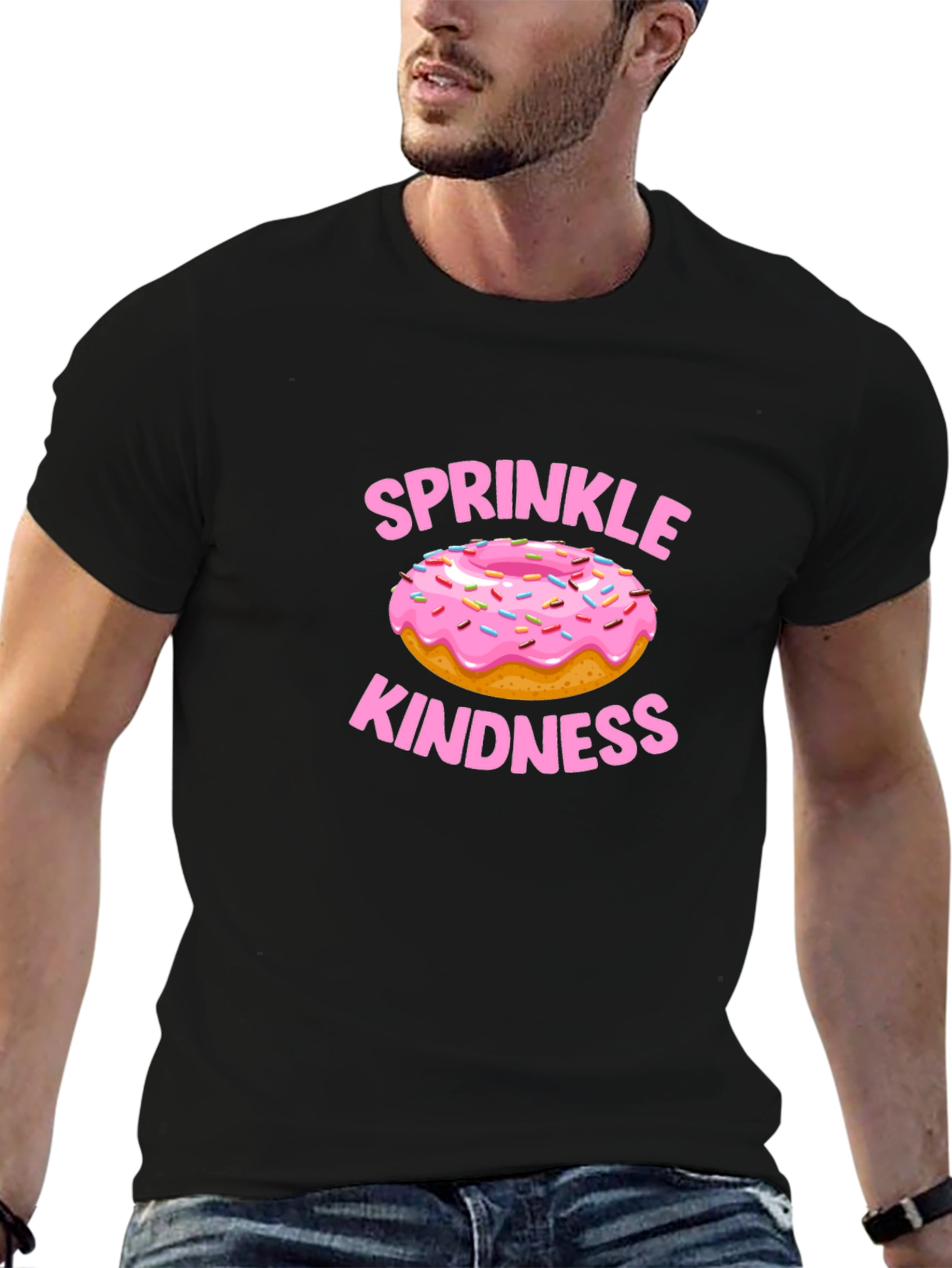 Black Sprinkle Kindness Donut Graphic Tee view 6