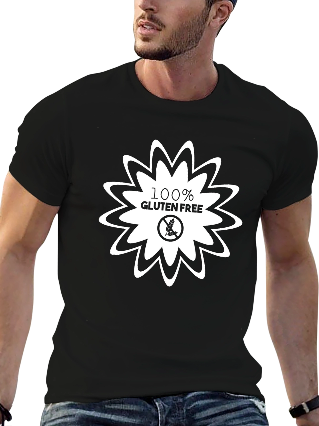 Black Gluten Free Graphic T-Shirt - Stylish & Comfortable view 6