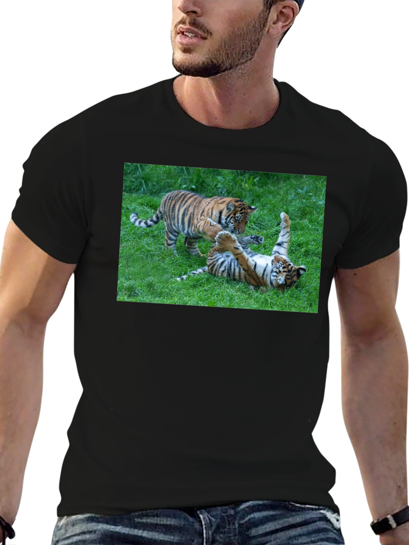 Black Tiger Cubs Playful Graphic Tee view 6