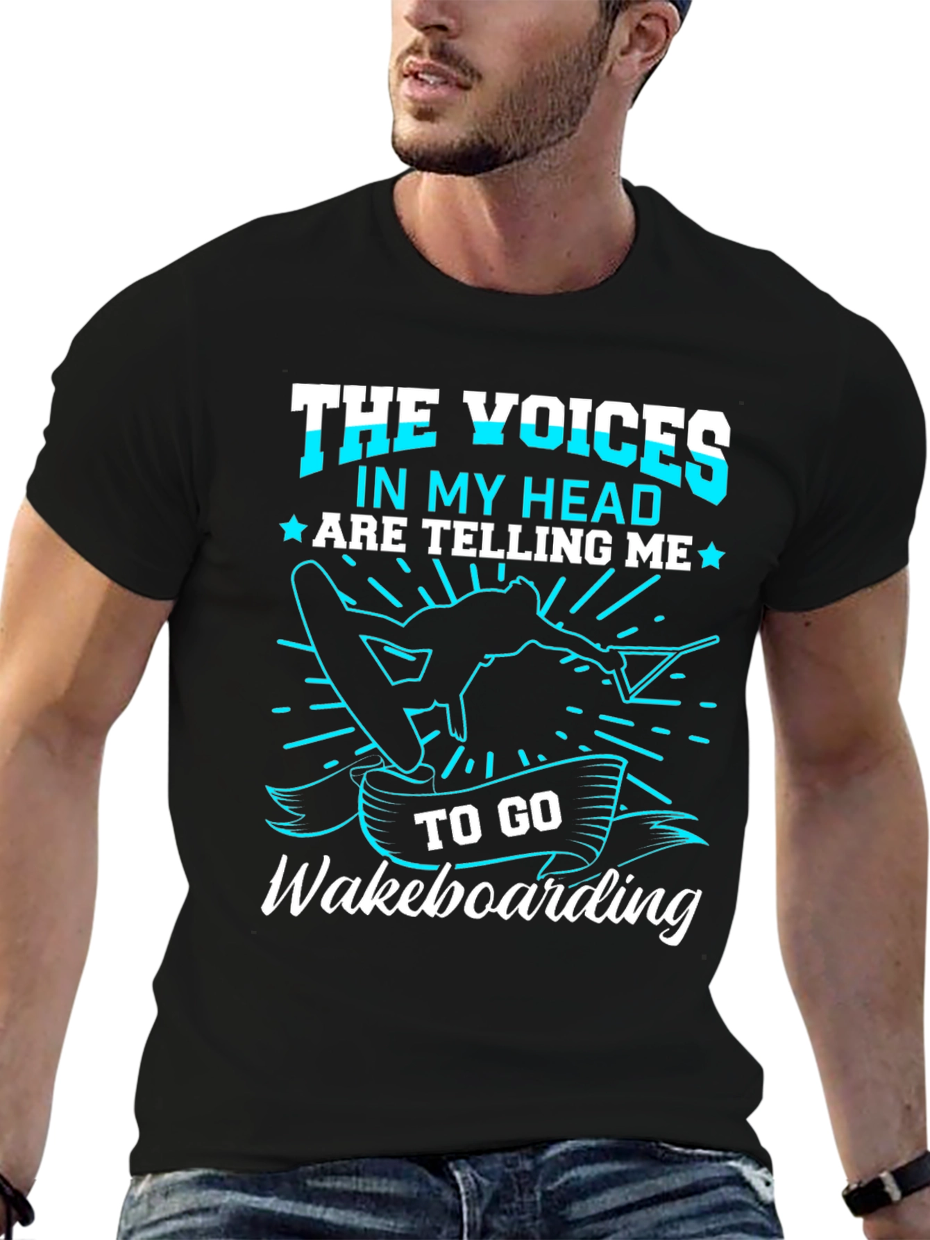Black Voices Wakeboarding Graphic Tee view 6