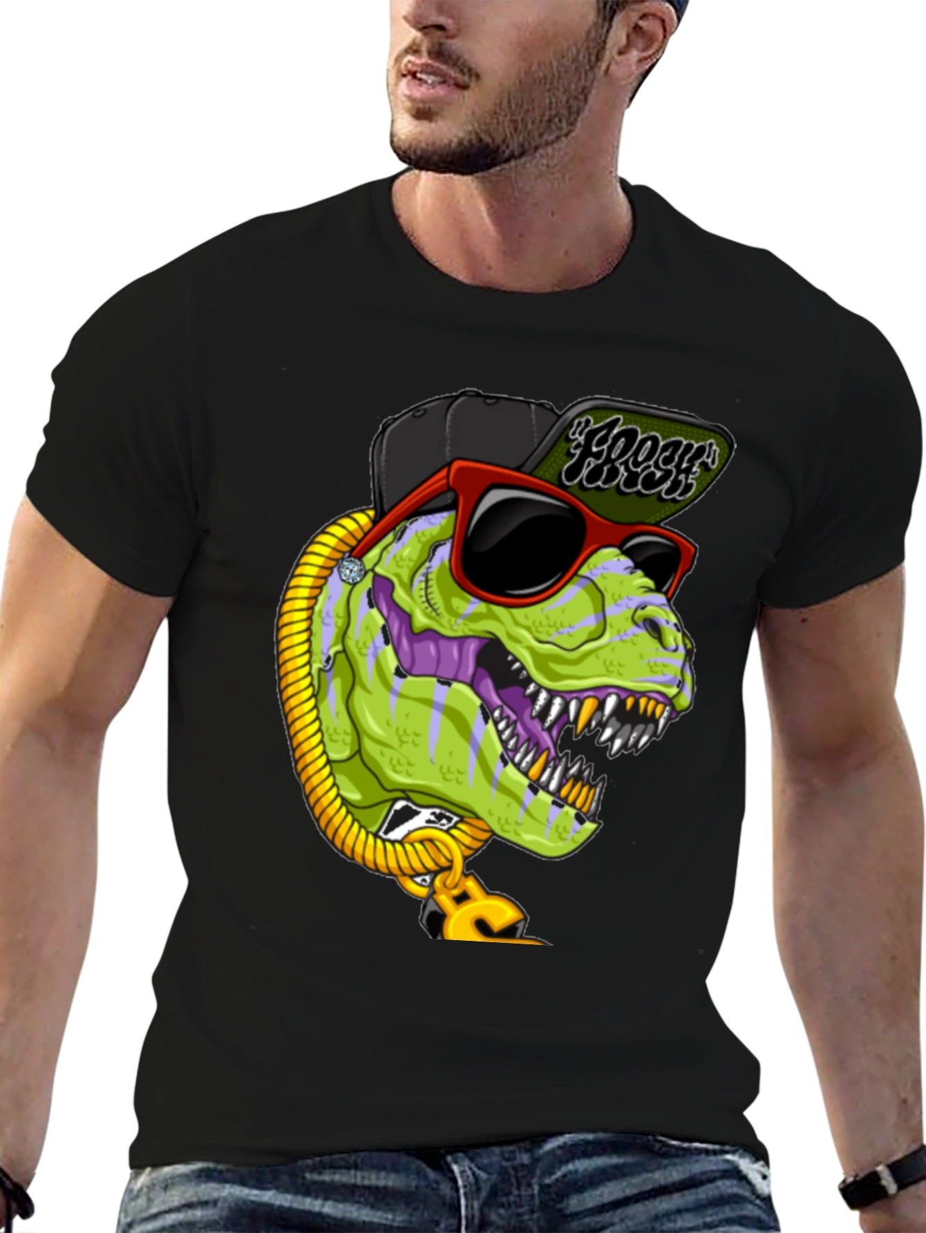 Black Dino Hiphop T-Shirt view 6