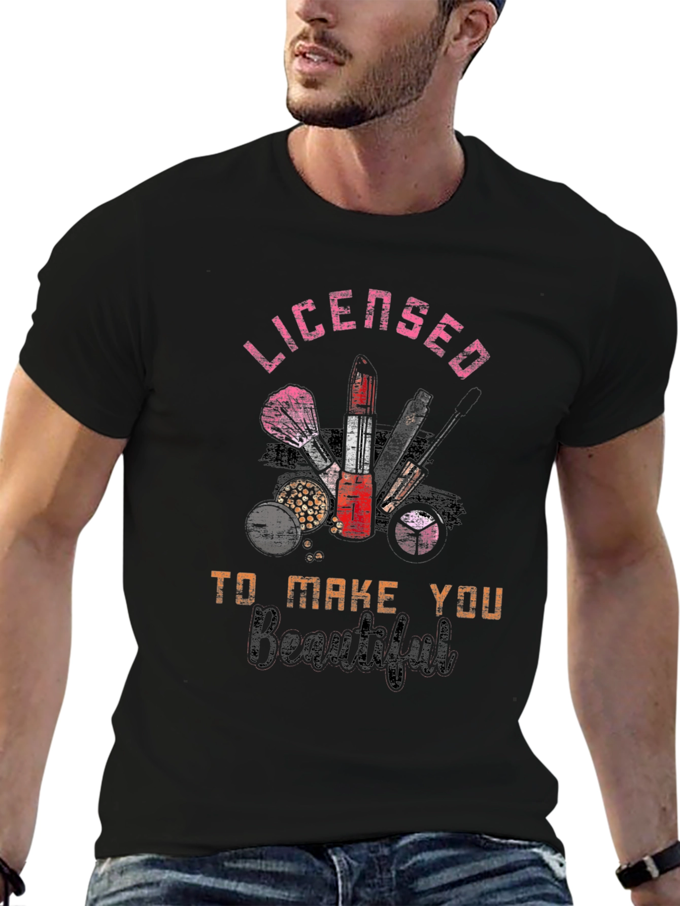 Black Licensed to Make You Beautiful T-Shirt view 6