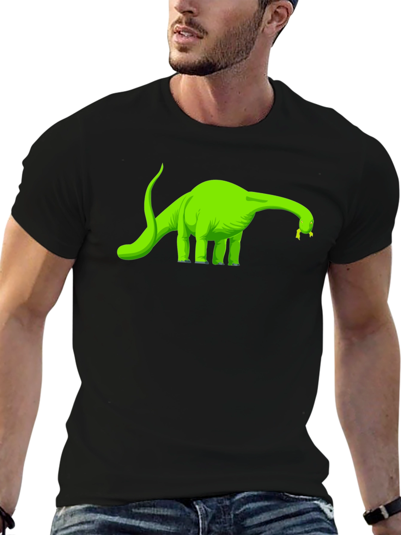 Black Dino T-Shirt - Black - Novelty Design view 6