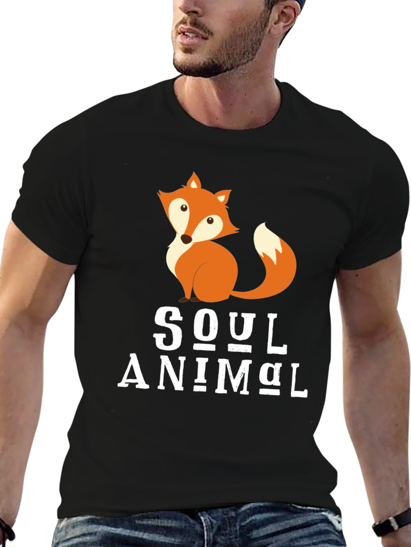Black Soul Animal Fox Graphic Tee view 6