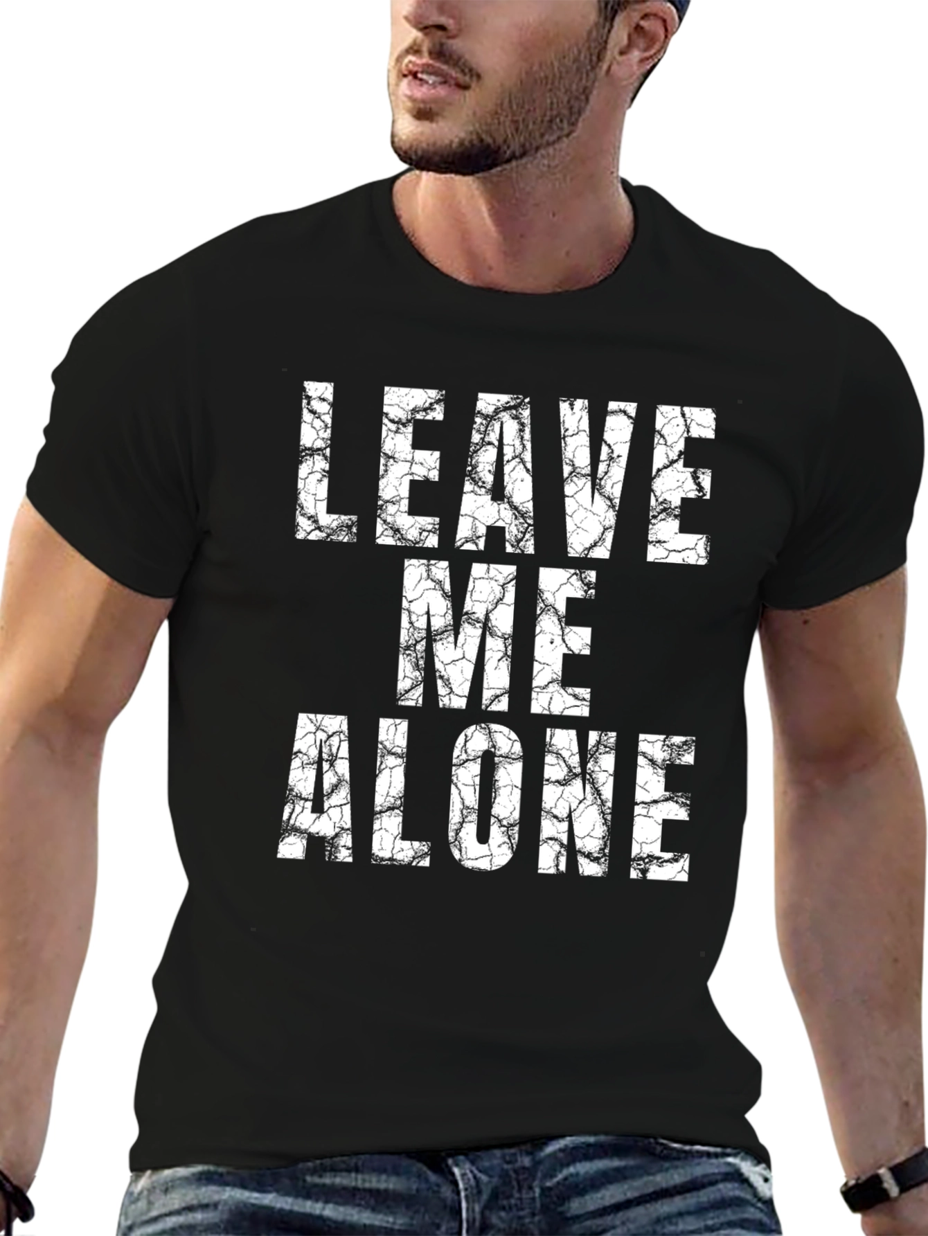 Black Leave Me Alone Graphic Tee - Black T-Shirt view 6
