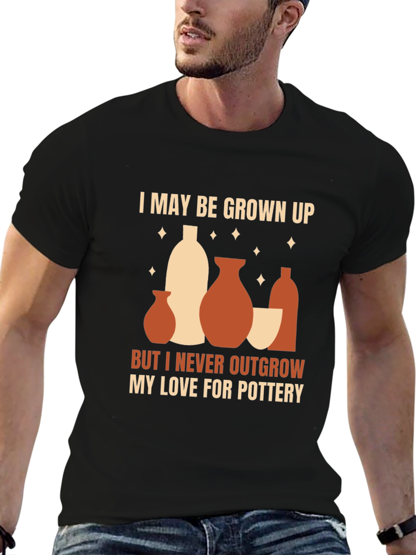 Black Pottery Lover T-Shirt - Never Outgrow My Love view 6