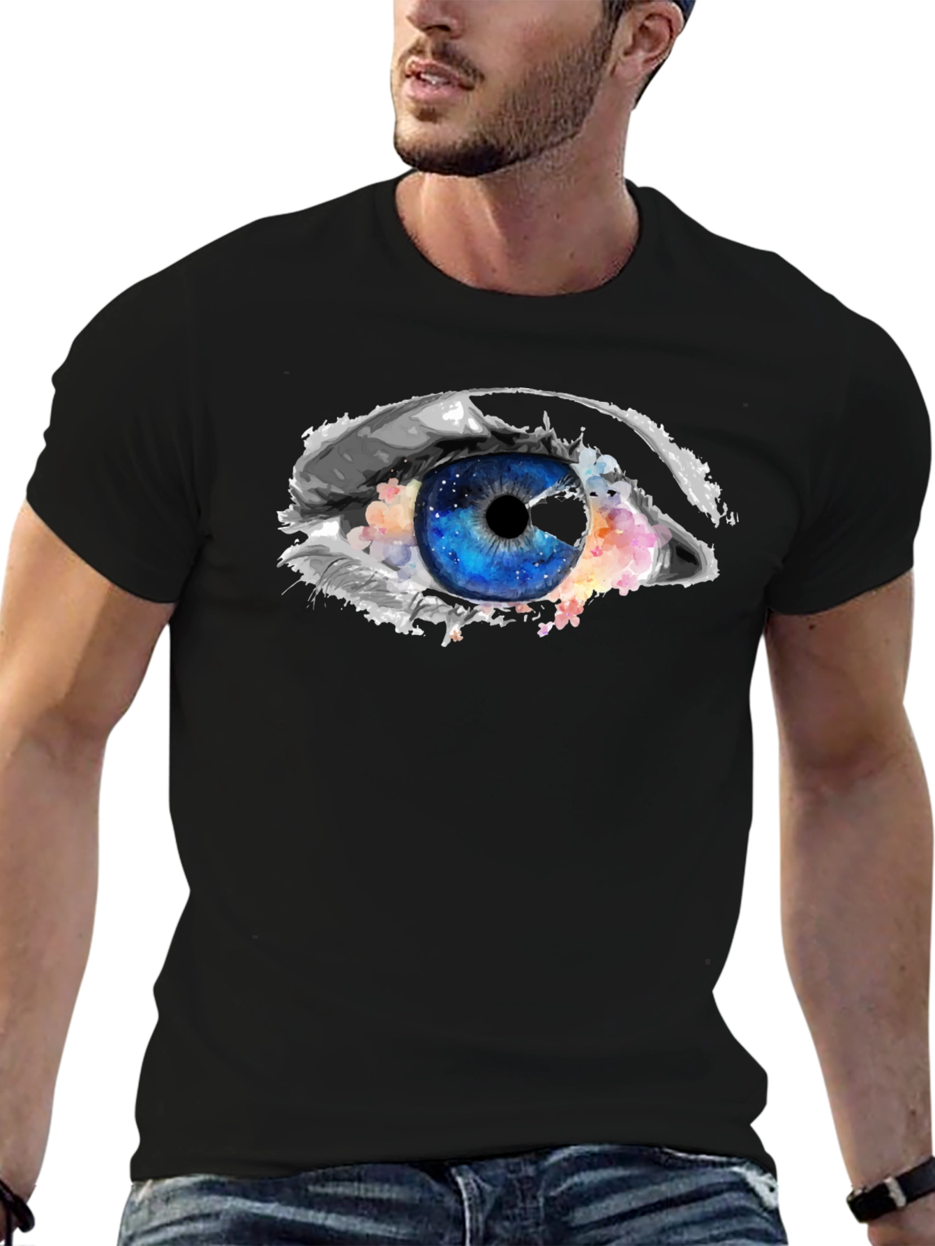 Black Eye Graphic Black T-Shirt - Unique Design view 6