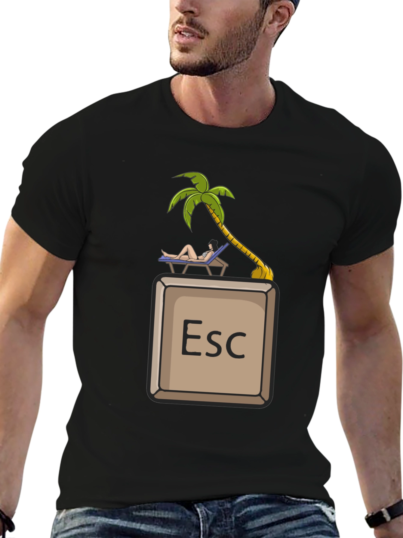Black Escape Key Vacation T-Shirt - Relax Mode Activated view 6