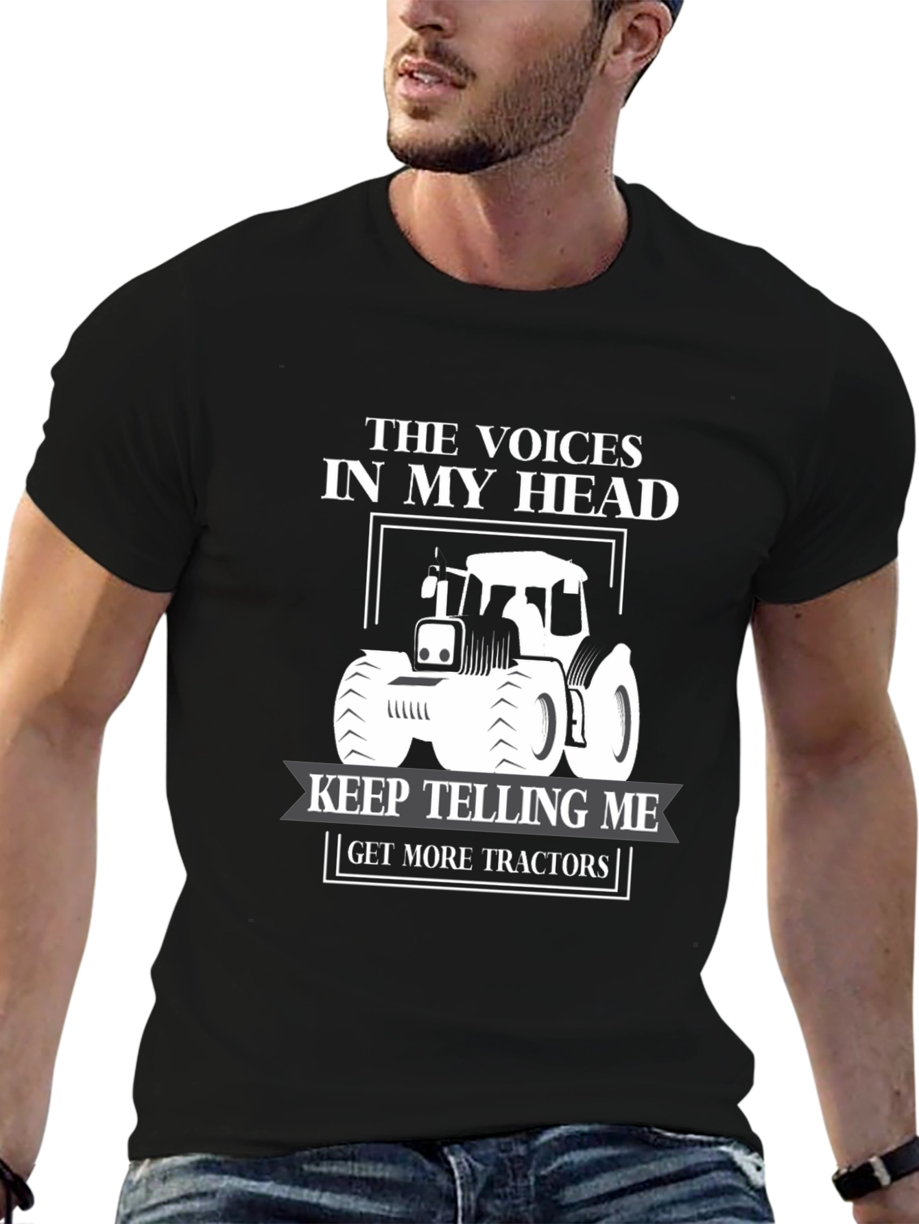 Black Voices in My Head Tractor T-Shirt view 6