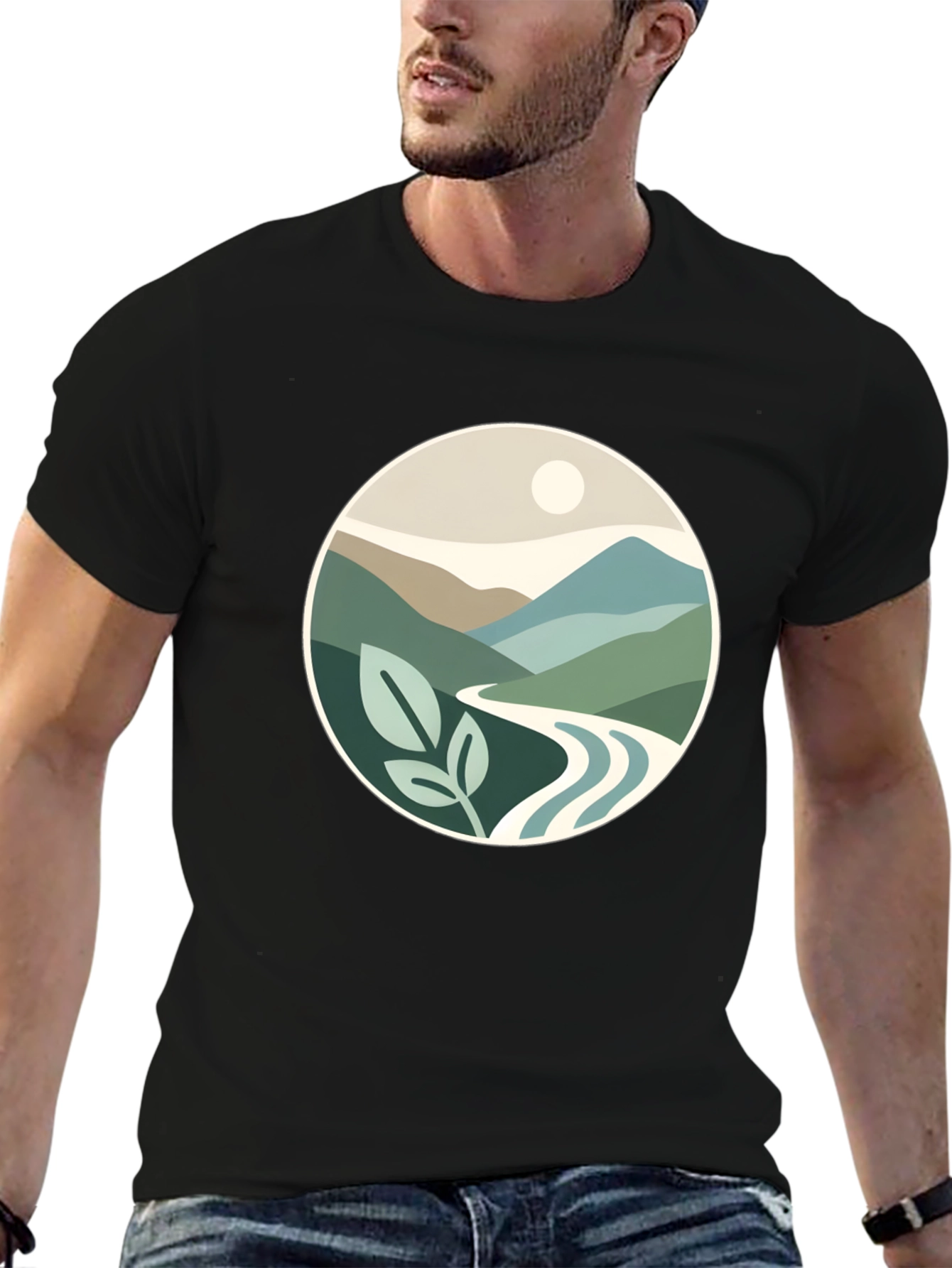 Black Nature Inspired Graphic Tee - Stylish Comfort view 6