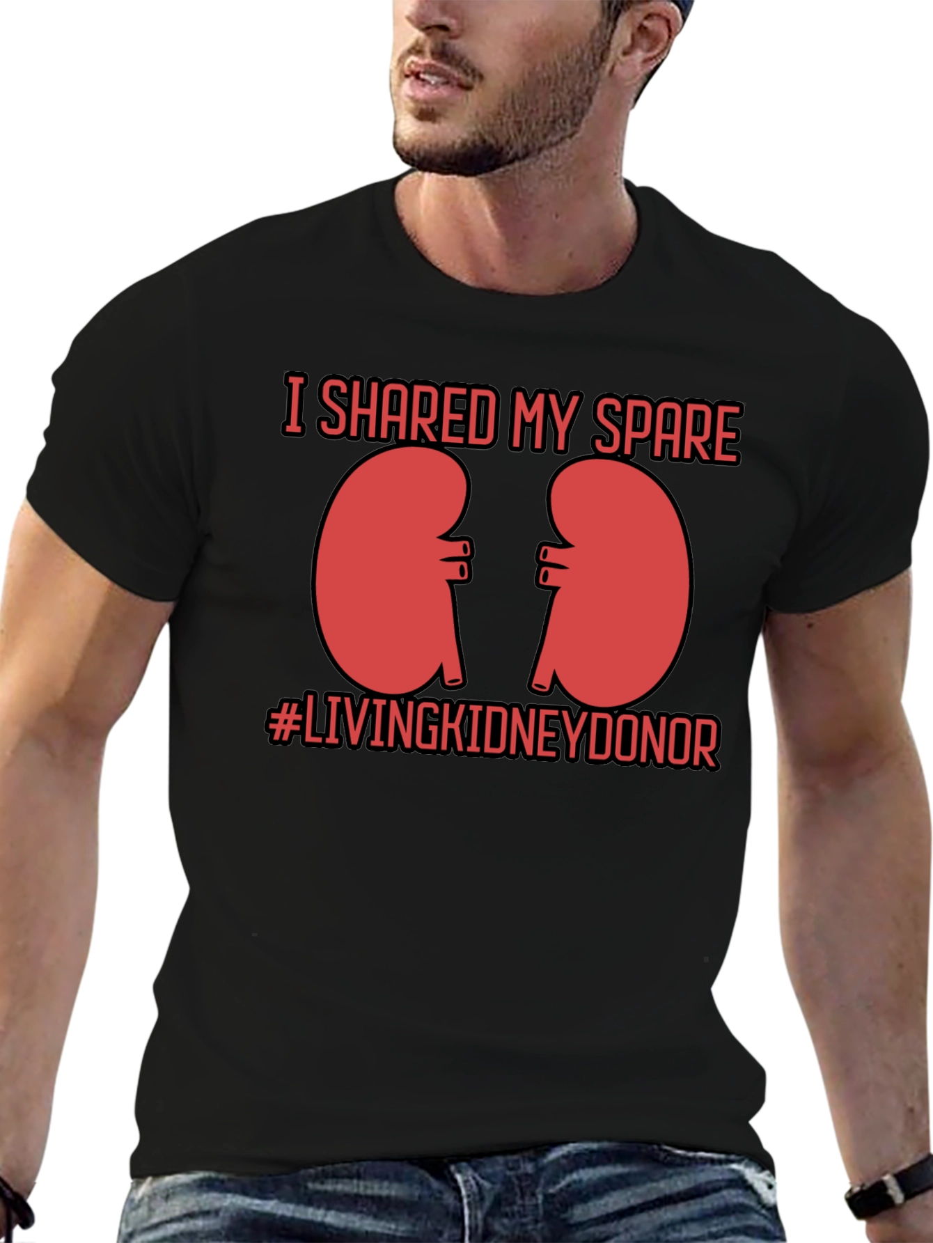 Black Kidney Donor Awareness T-Shirt view 6