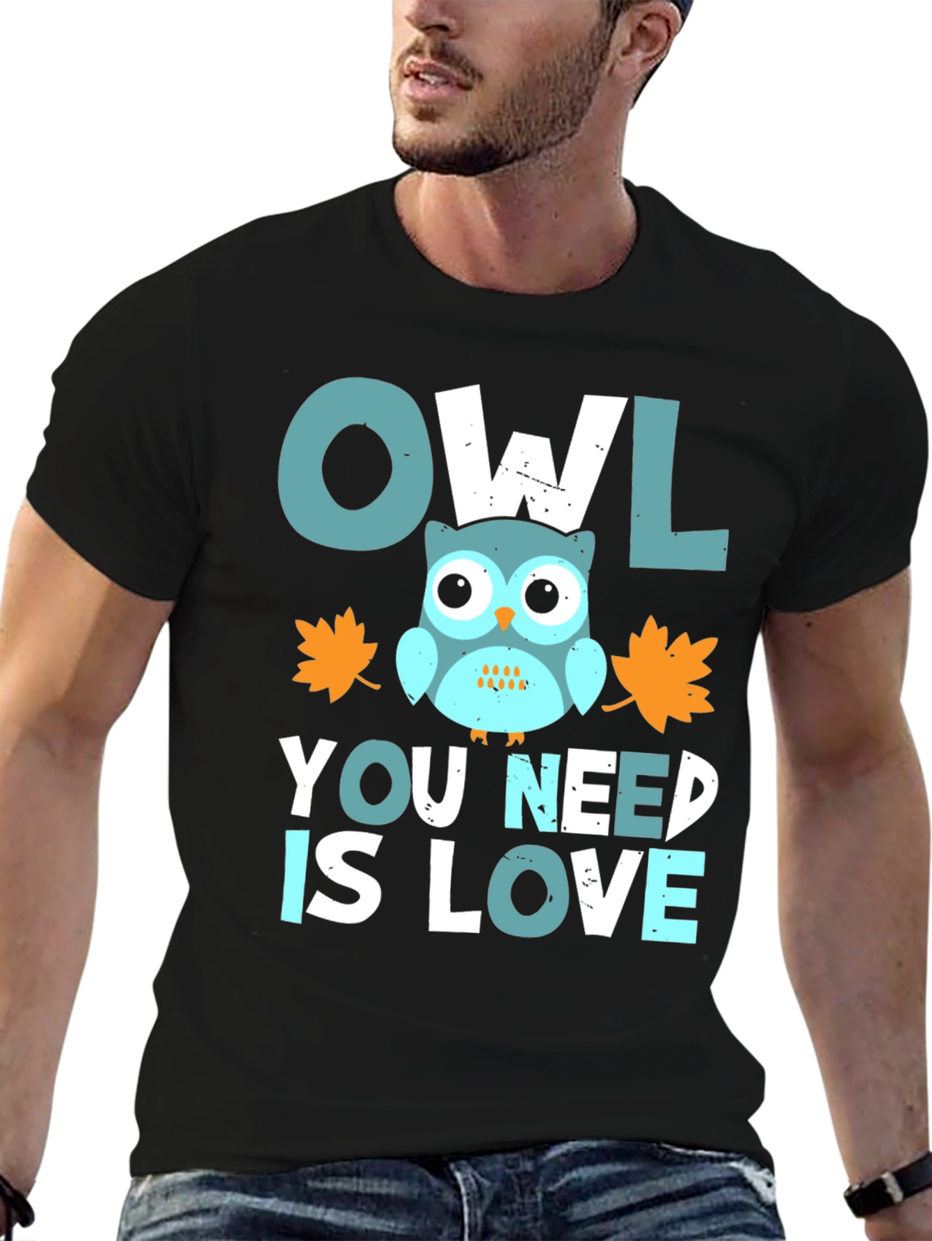 Black Owl You Need Is Love Graphic Tee view 6