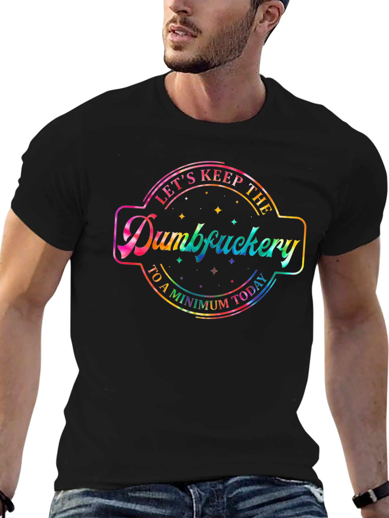 Black Funny "Dumbfuckery" Graphic Tee view 6