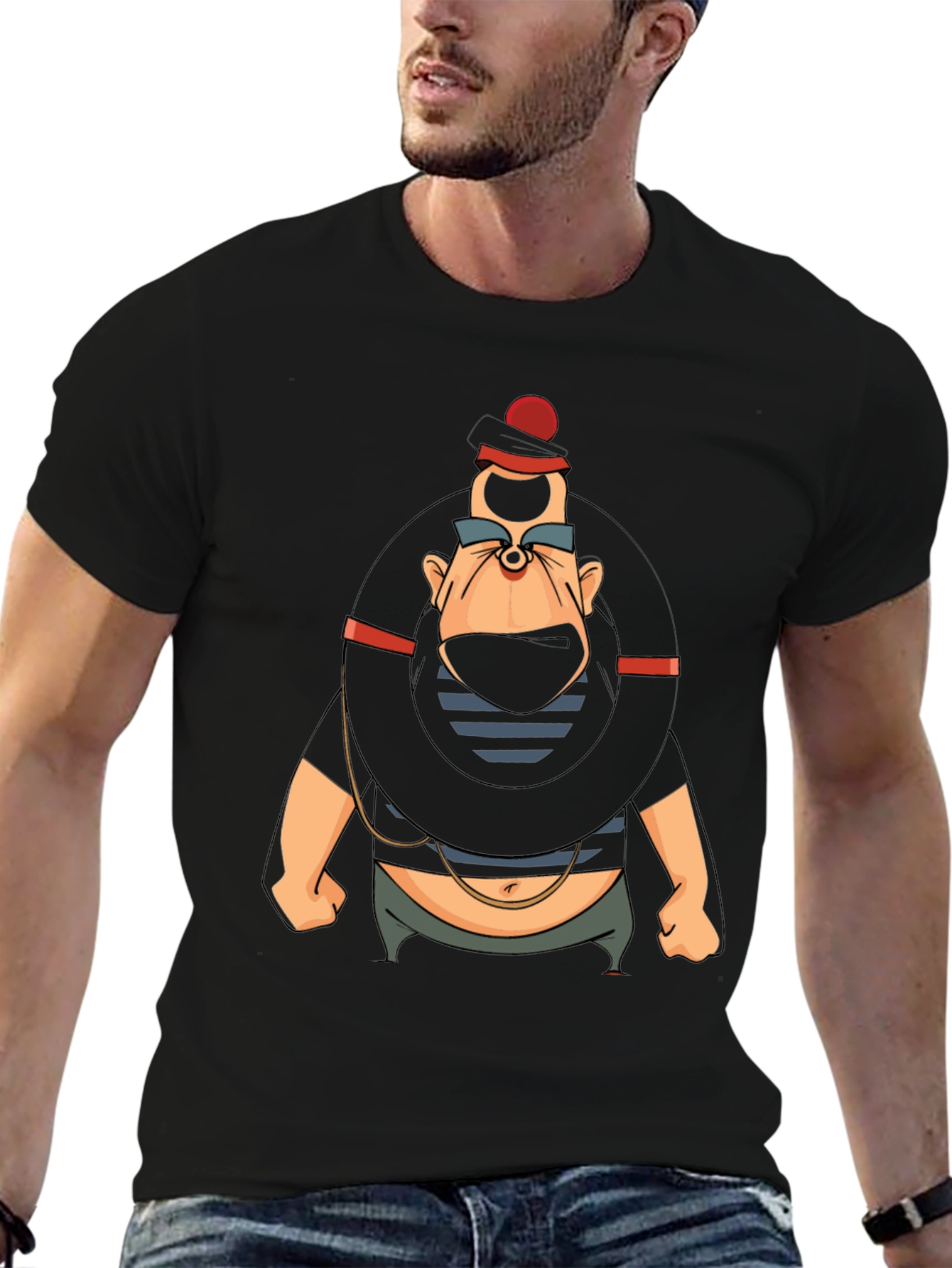 Black Cartoon Villain Graphic T-Shirt view 6