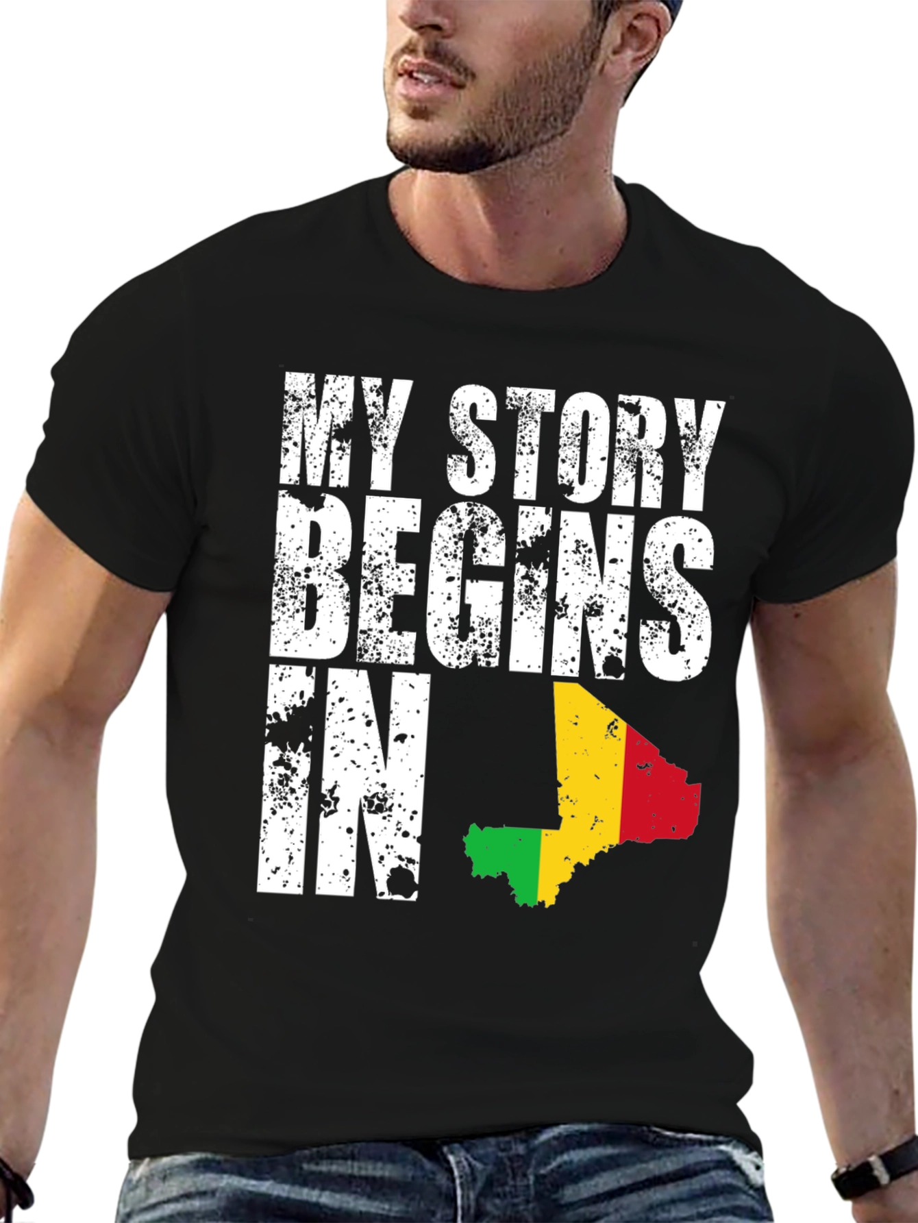 Black My Story Begins In - Country Pride T-Shirt view 6