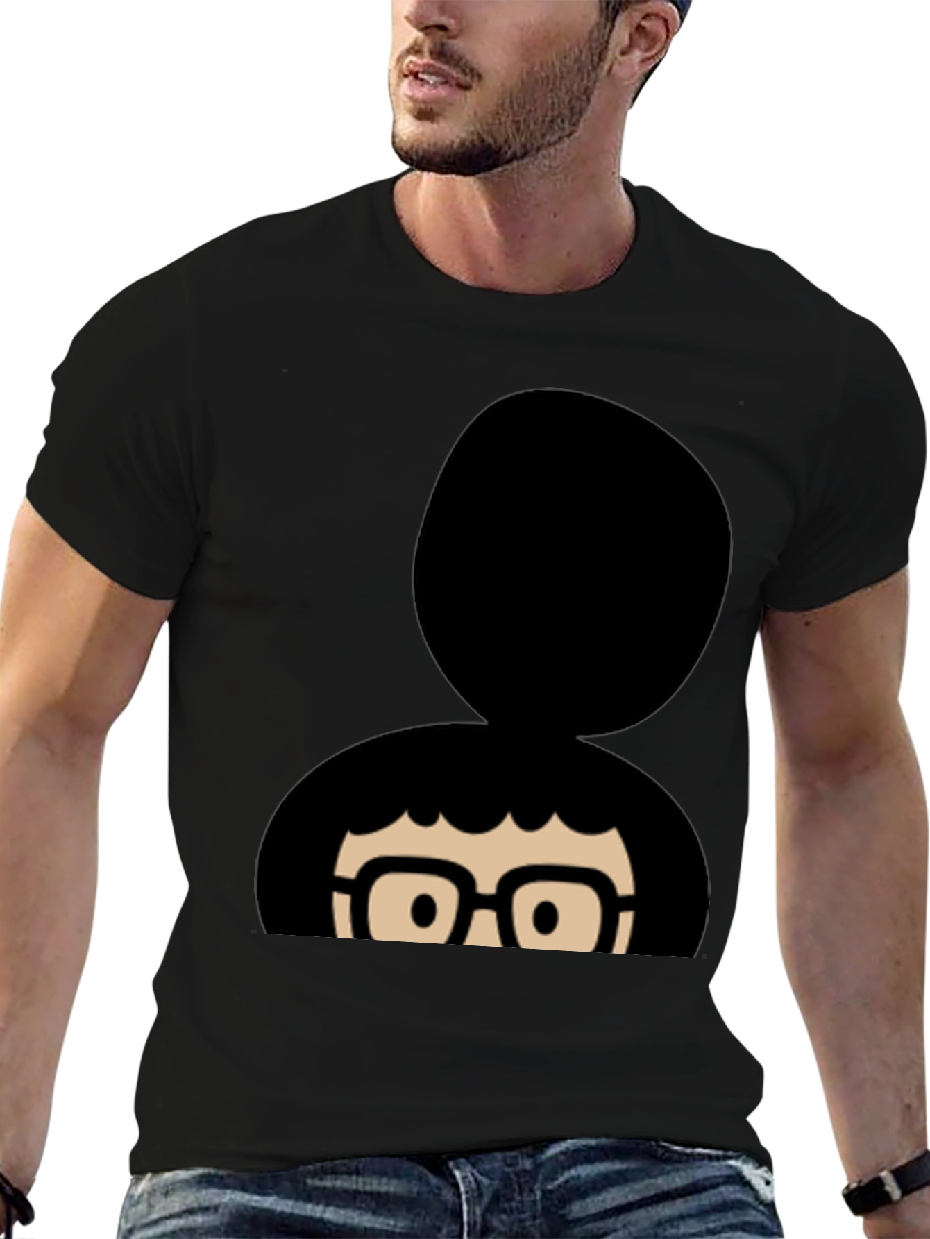 Black Tina Belcher Inspired Graphic T-Shirt - Black view 6