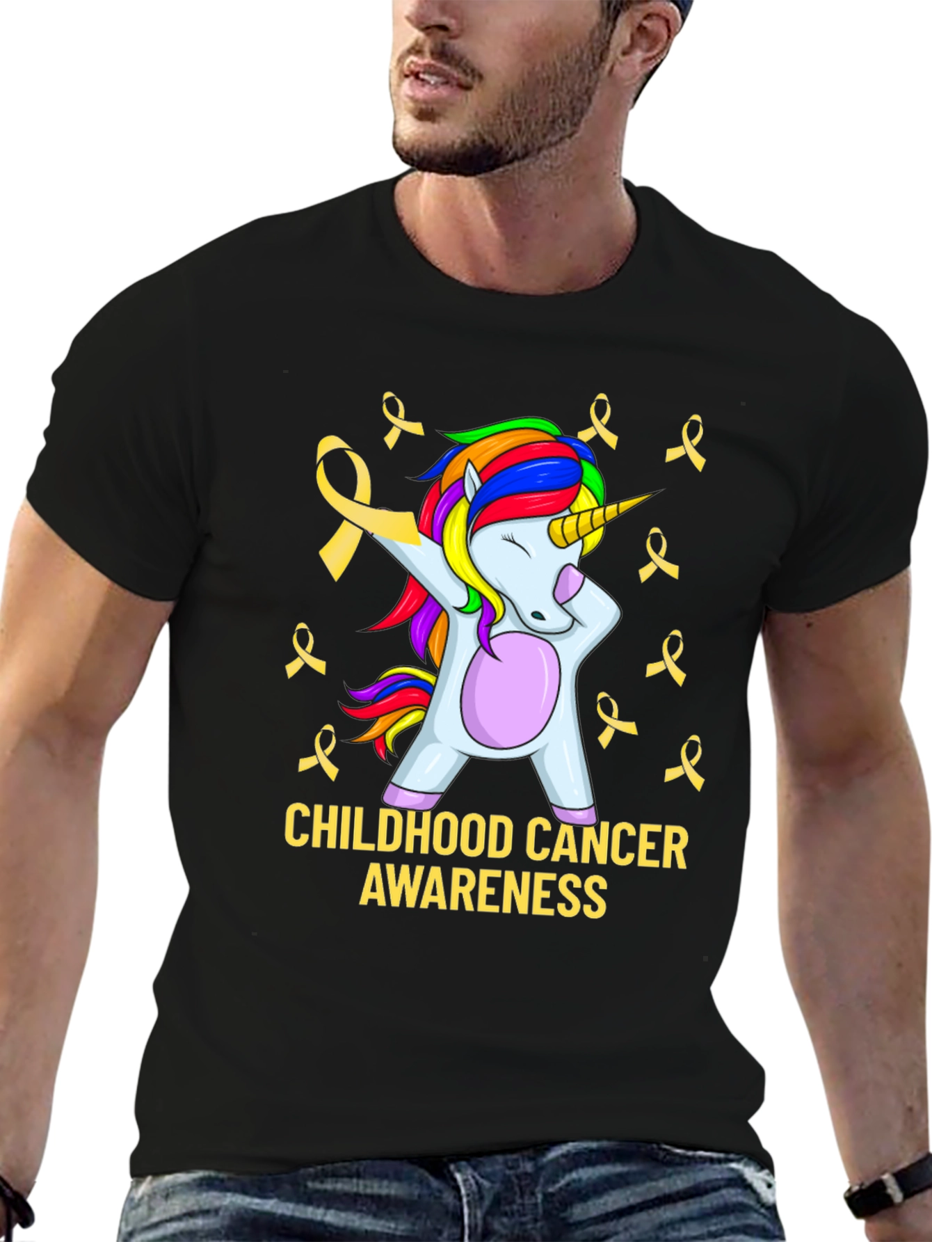 Childhood Cancer Awareness Unicorn T-Shirt - 6