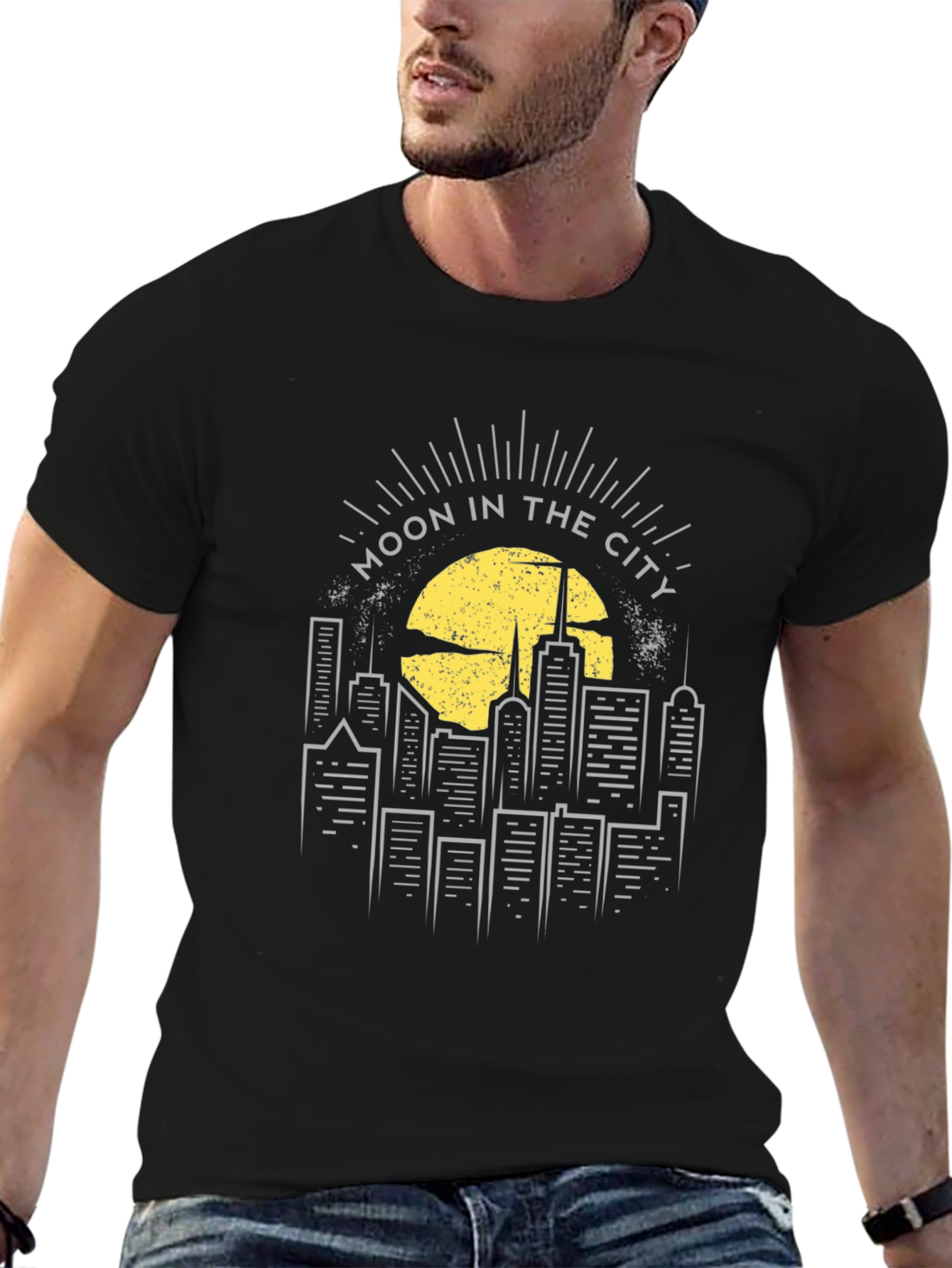 Black Moon in the City Graphic Tee - Black view 6