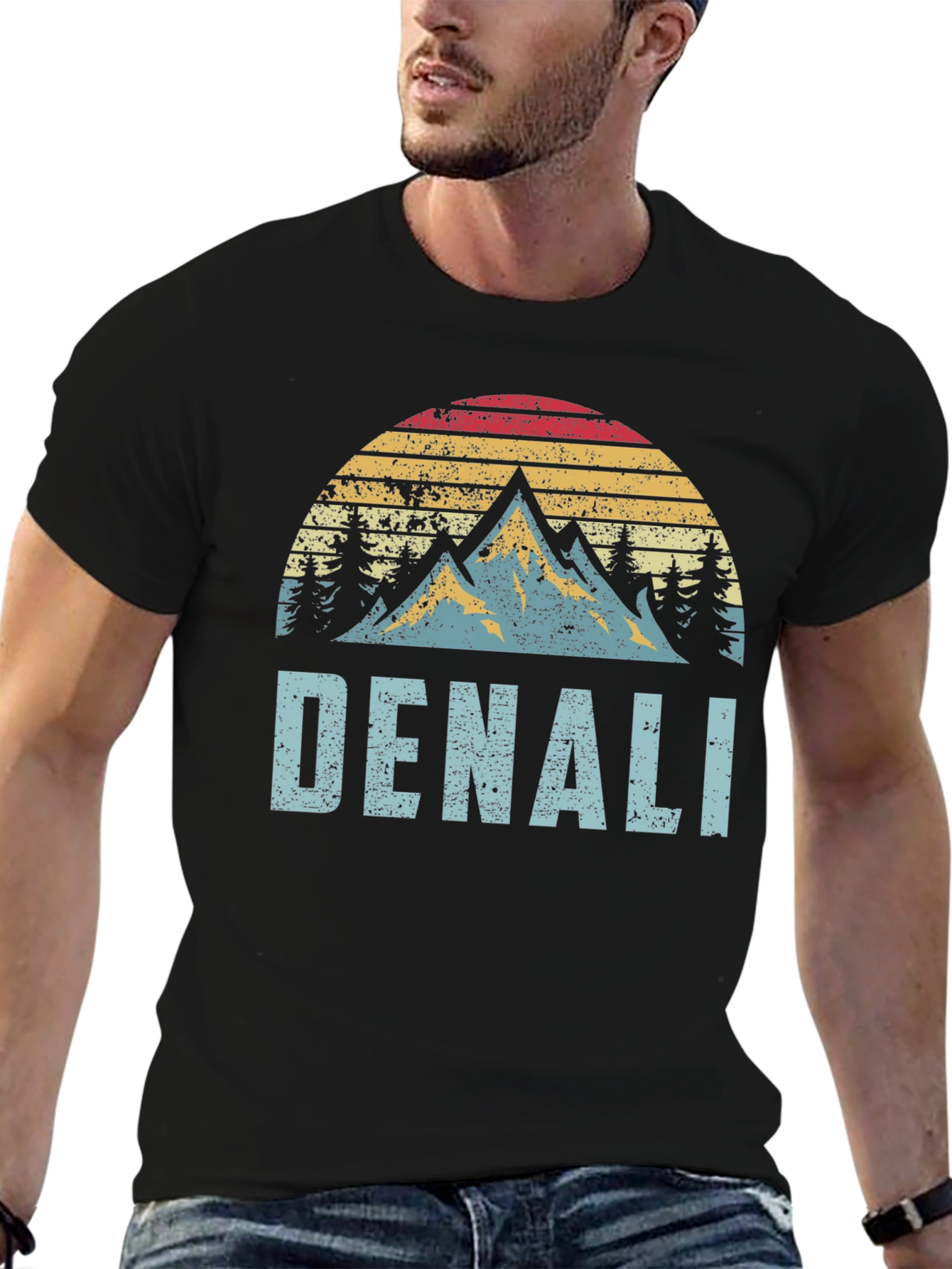 Black Vintage Denali T-Shirt | Mountain Graphic Tee view 6