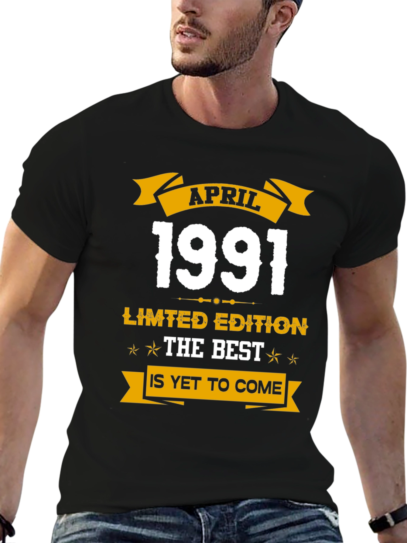 Black April 1991 Limited Edition Birthday T-Shirt view 6