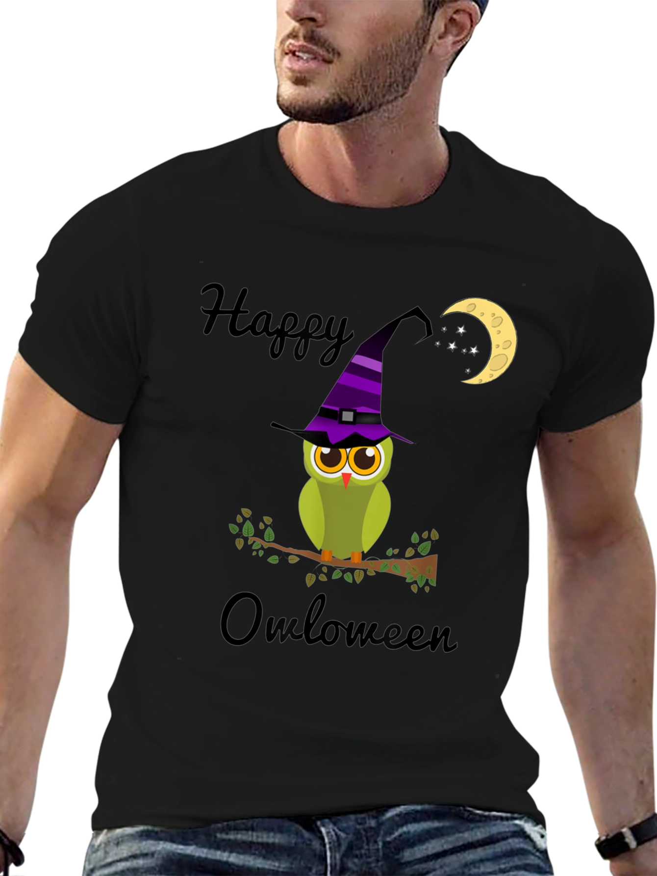 Black Happy Owloween T-Shirt view 6