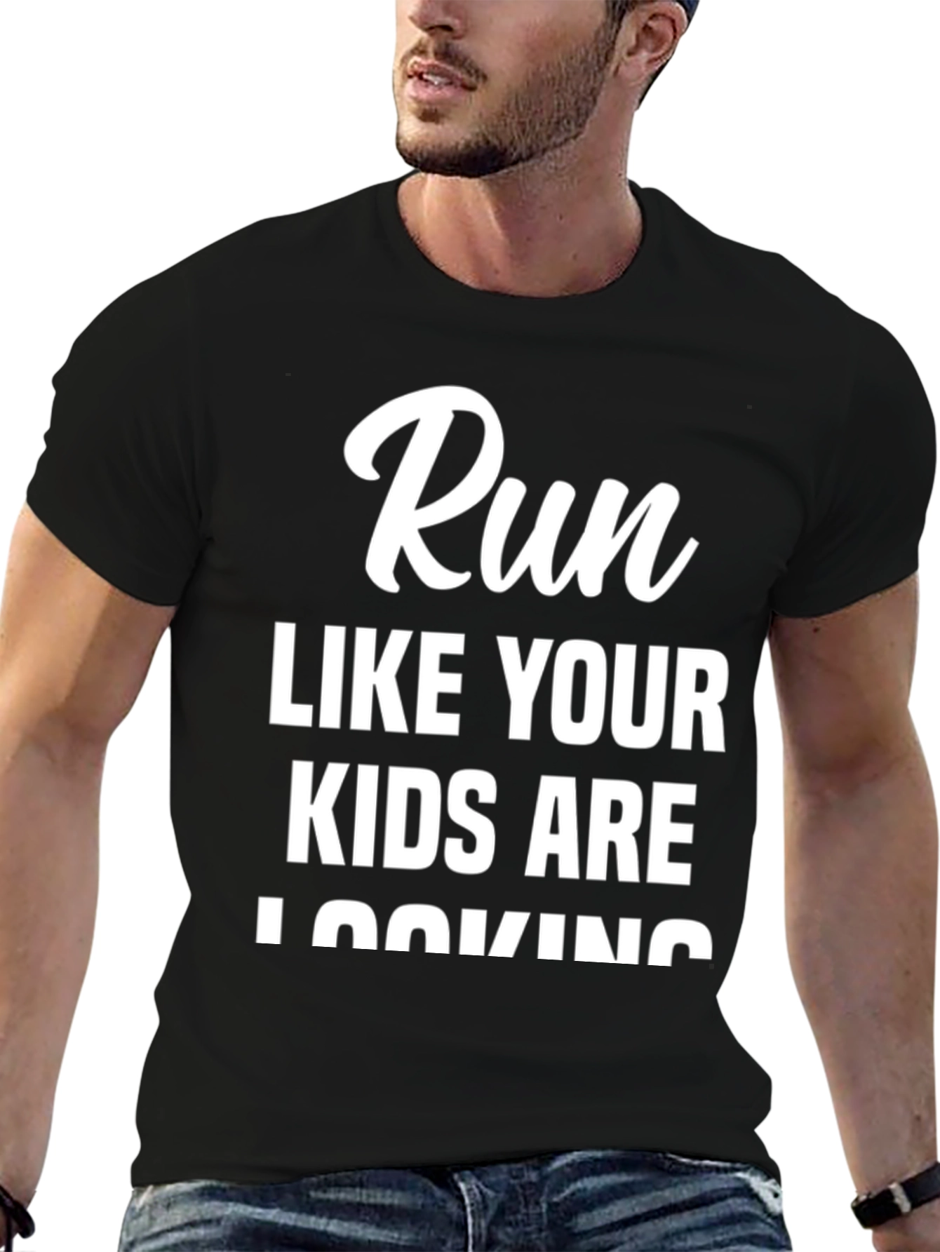 Black Run Like Your Kids Are Looking T-Shirt view 6