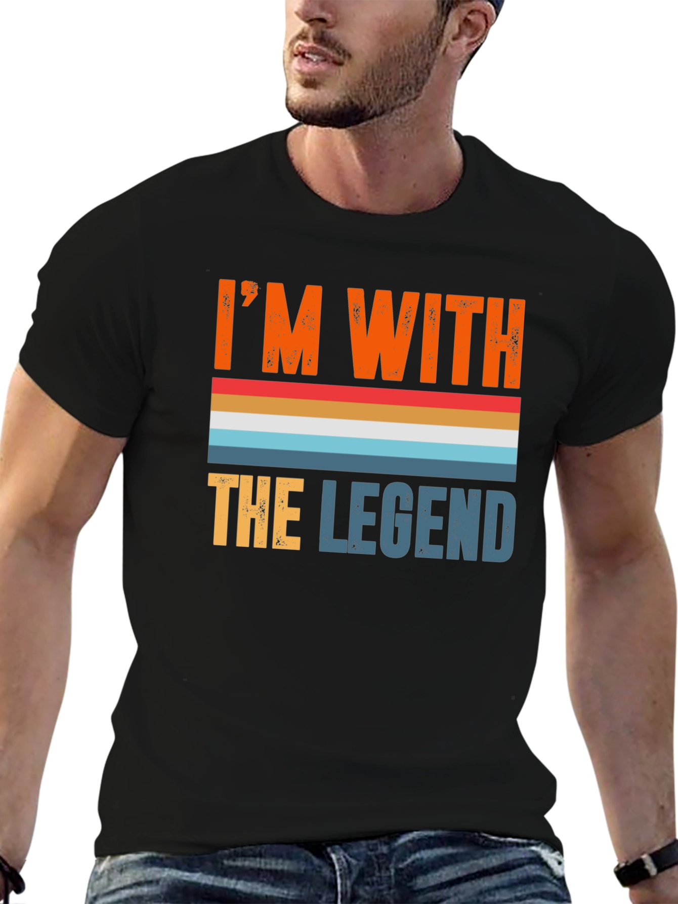 Black I'm with The Legend Graphic Tee view 6