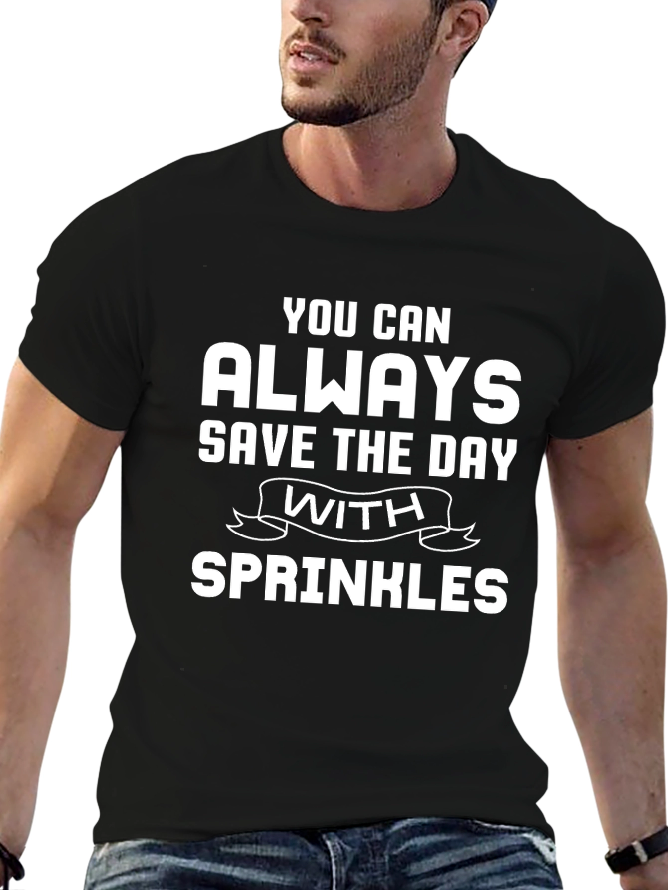 Black Sprinkles Save the Day T-Shirt view 6