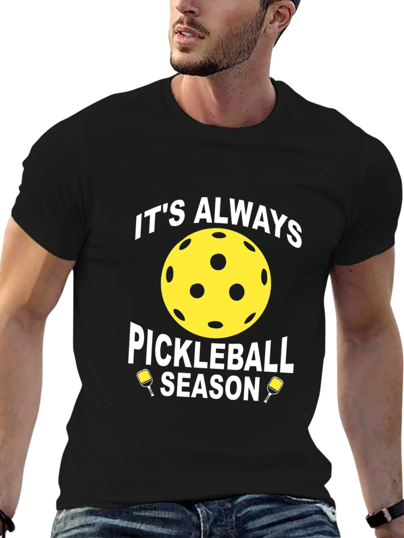 Black It's Always Pickleball Season T-Shirt view 6