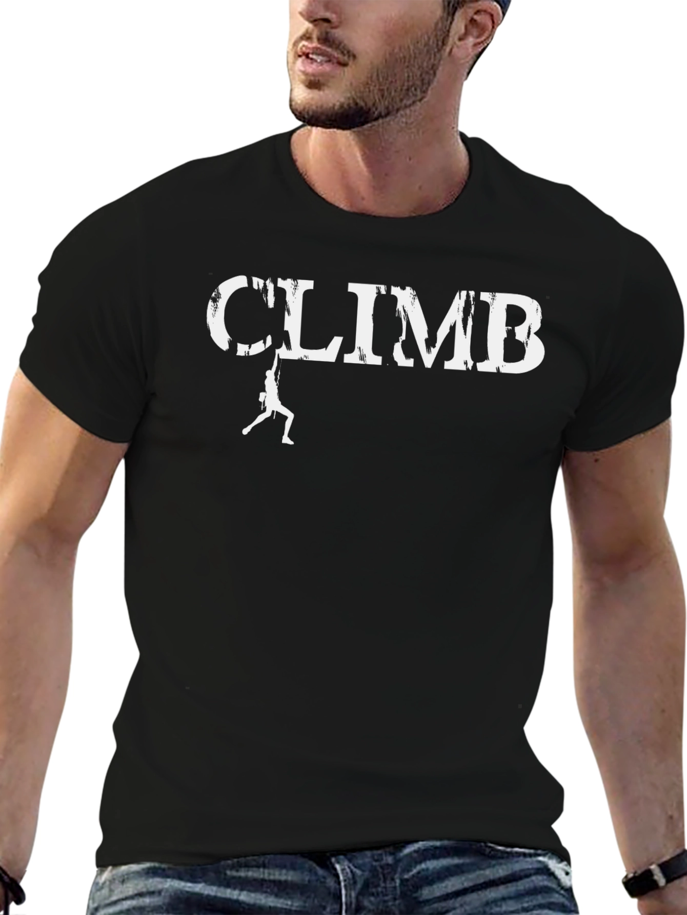 Black Climb T-Shirt - Rock Climbing Graphic Tee view 6