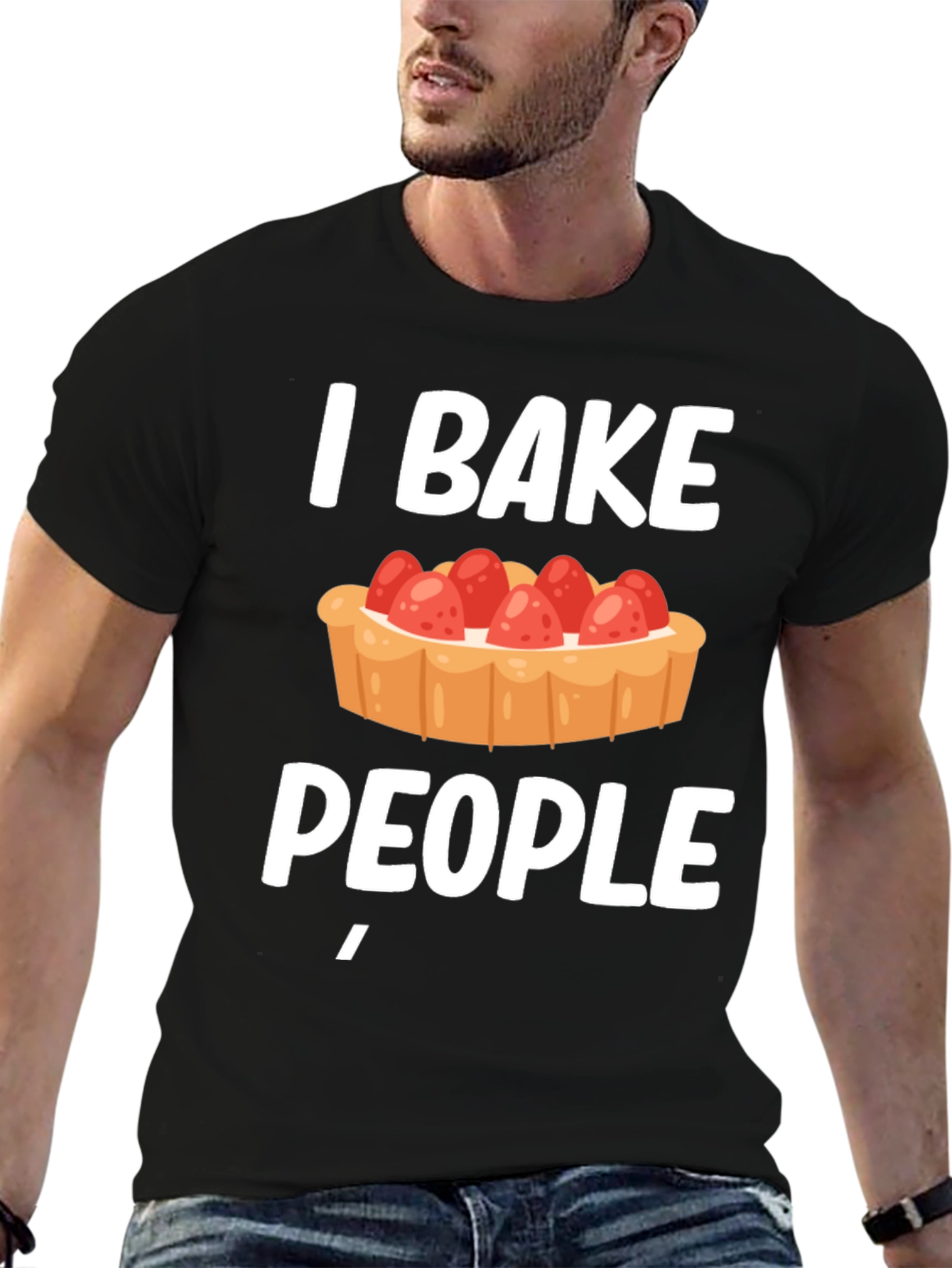 Black I Bake People Funny T-Shirt  view 6