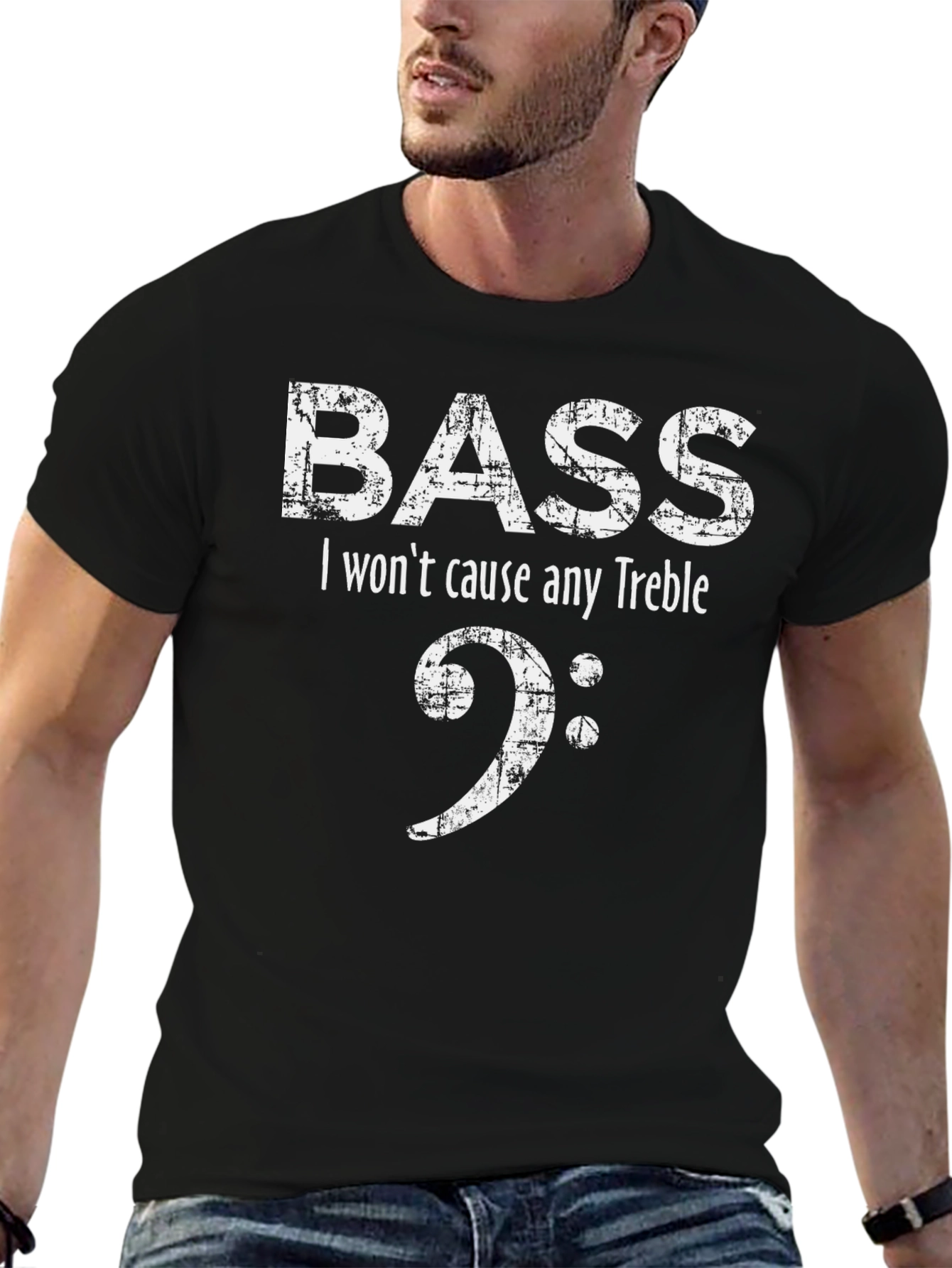 Black Bass I Won't Cause Any Treble Funny T-Shirt view 6