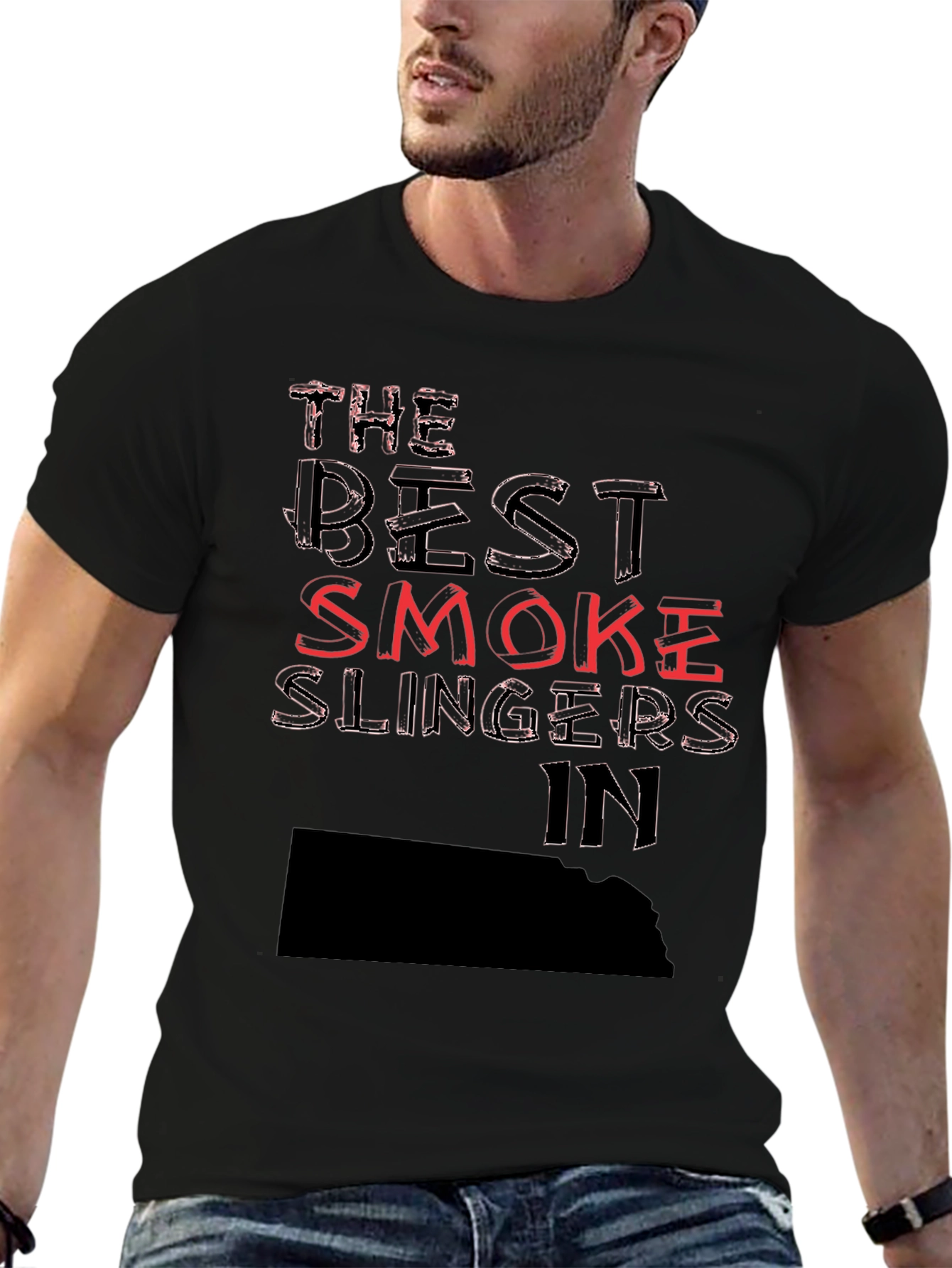 Black Best Smoke Slingers T-Shirt Novelty Graphic Tee view 6