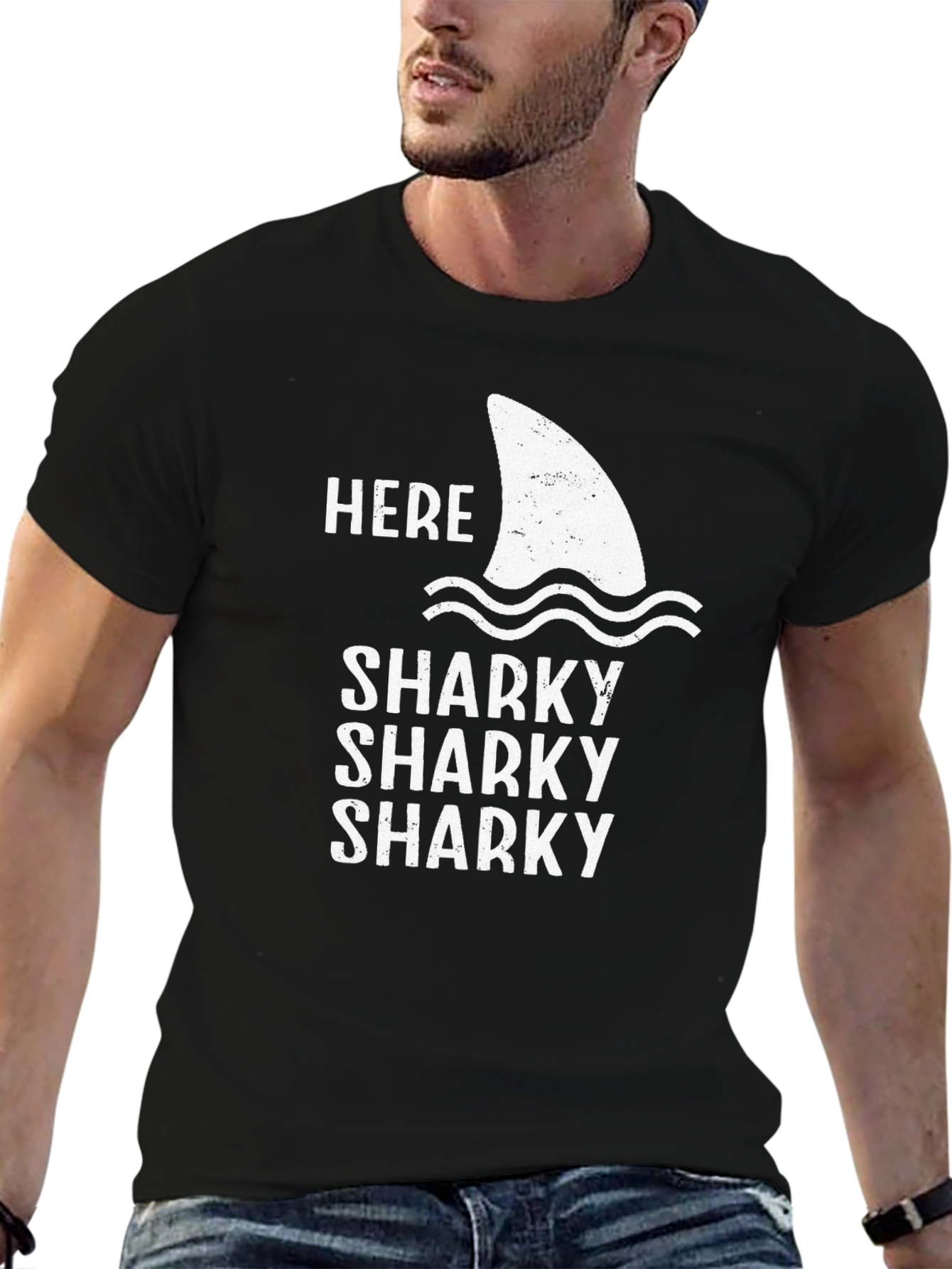 Black Here Sharky Sharky Sharky Black T-Shirt view 6