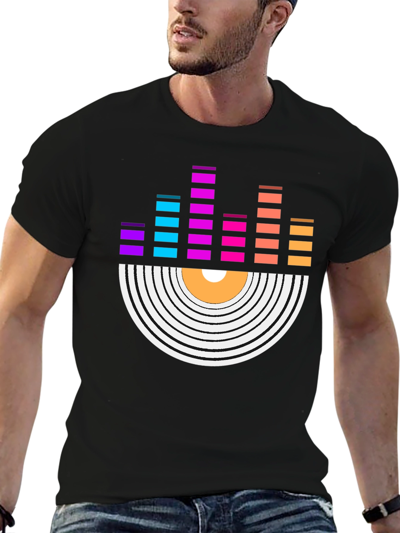 Vinyl Record Equalizer Graphic Tee - Retro Music Shirt - 6