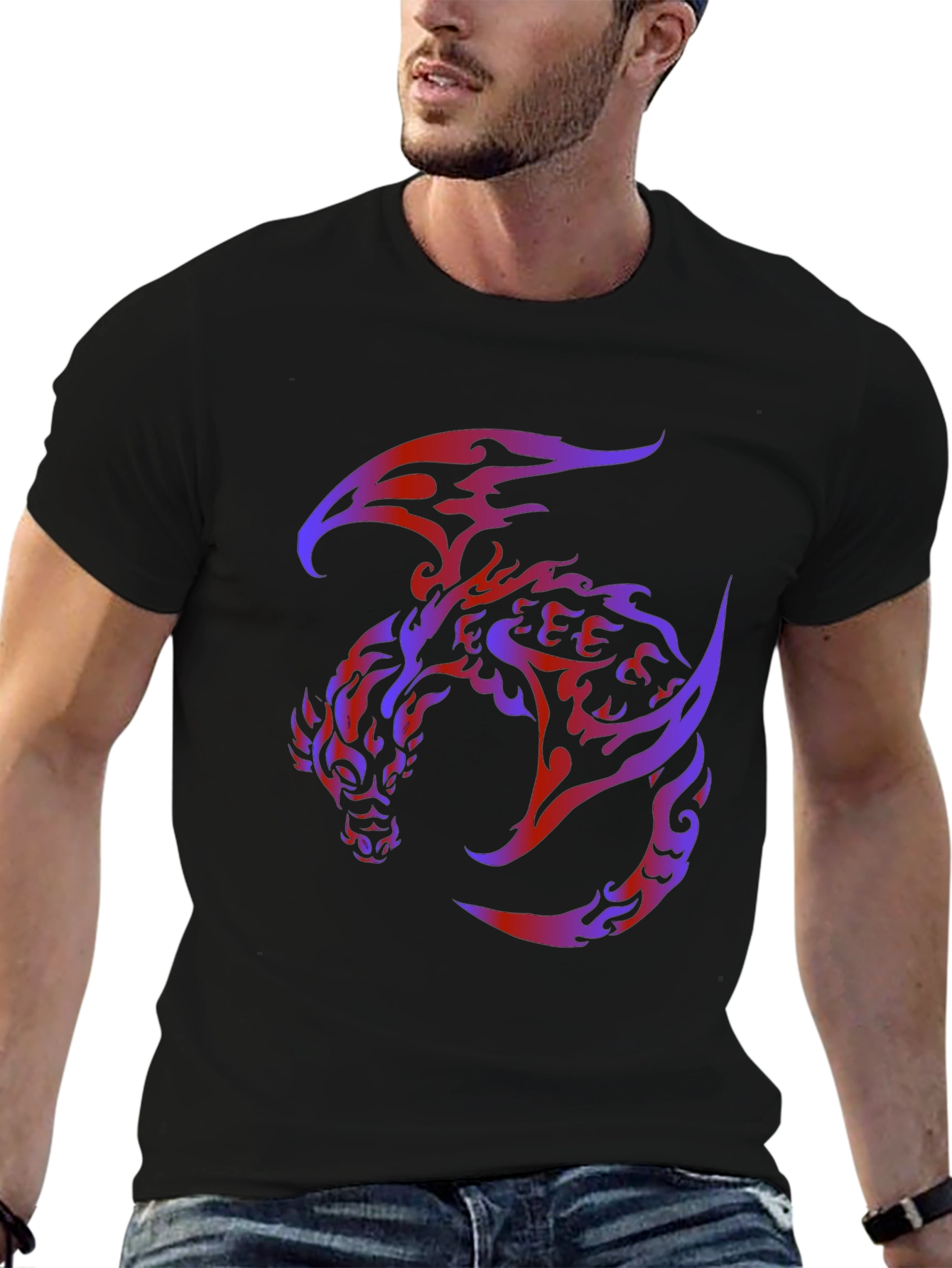 Black Dragon Graphic Black T-Shirt - Bold & Unique Design view 6