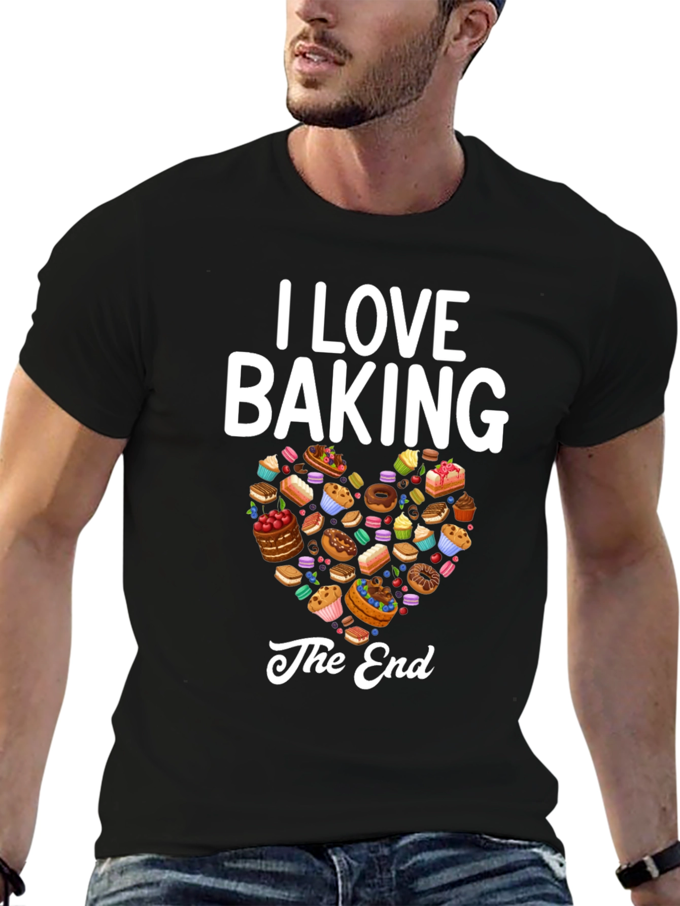 Black I Love Baking Graphic T-Shirt view 6
