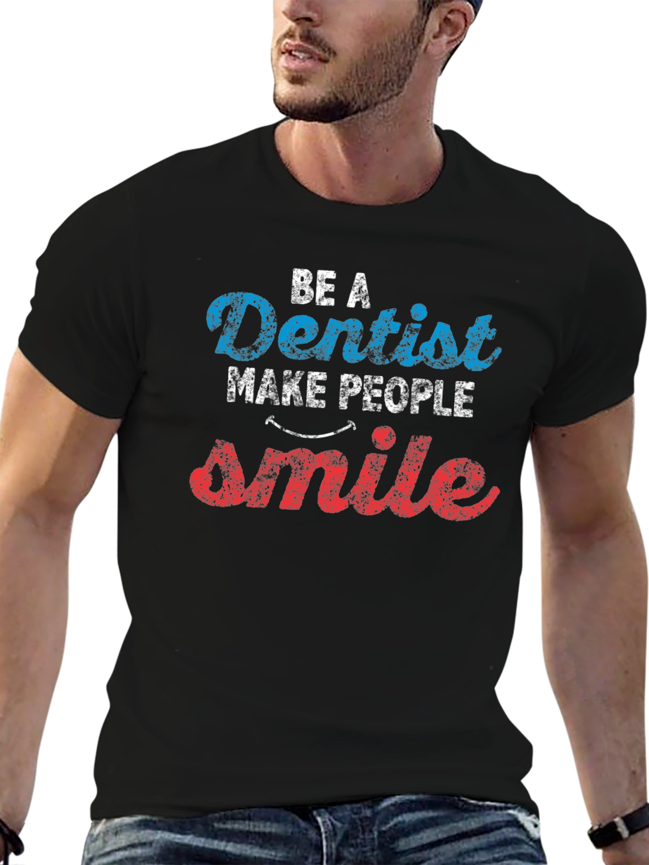 Black Dentist Smile Graphic T-Shirt view 6