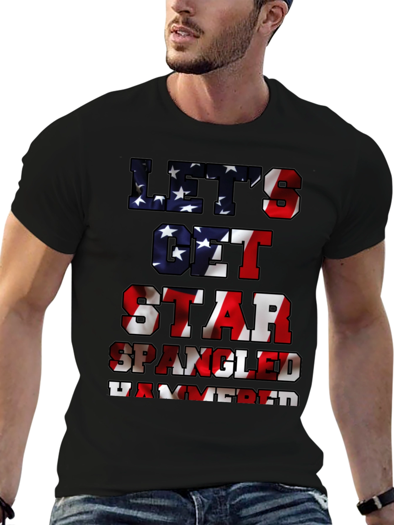 Black Let's Get Star Spangled Hammered Tee view 6